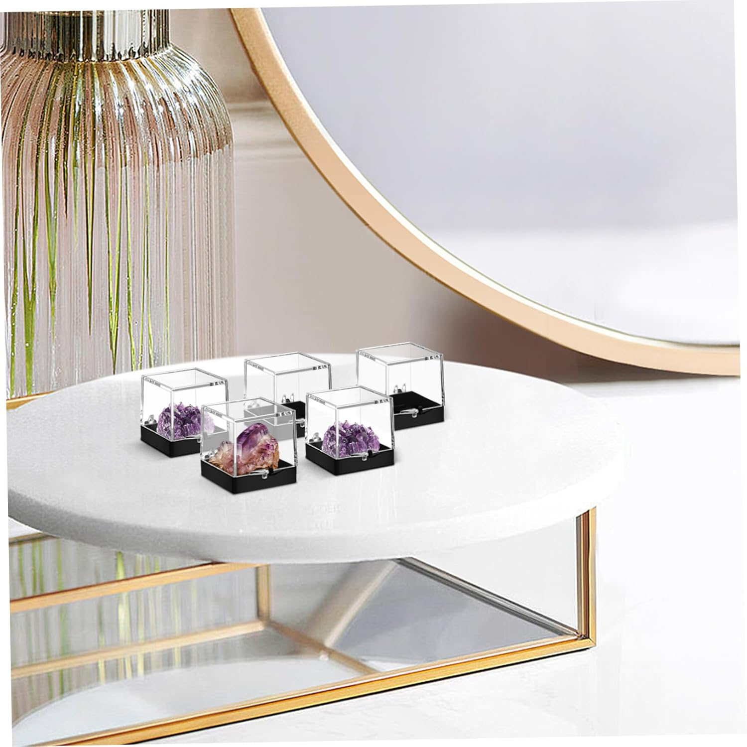 12Pcs Square Plastic Mineral Specimen Storage Cases for Displaying Rock Samples for Collectors and Hobbyists image number 2