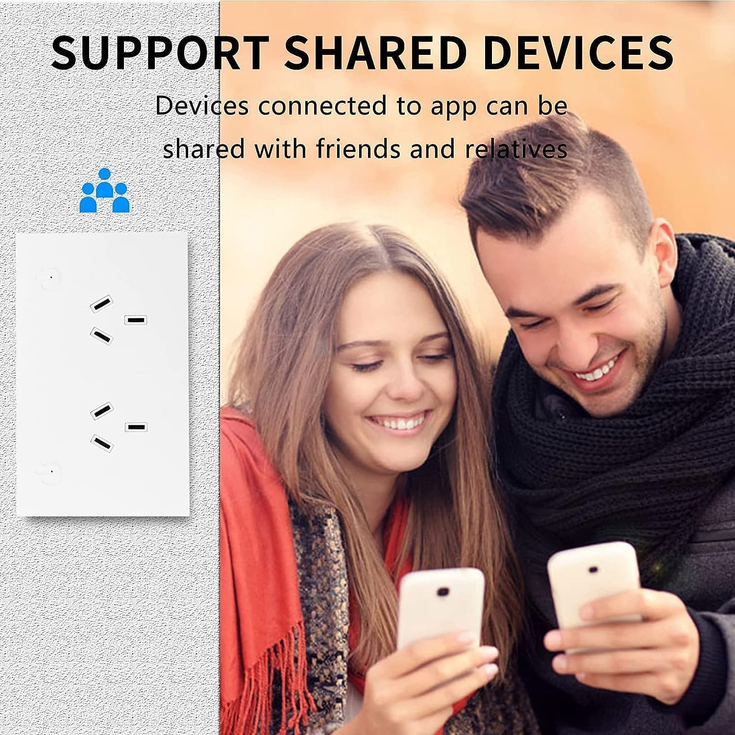 Jinvoo Smart Wall Outlet Socket,Wall Charger Outlet Socket, 16A Plug Charger Smart Power Point GPO Voice Control Compatible with Alexa & Googglee, Timer Schedule,Saa Certified Overload Protection - Wifi Version image number 5