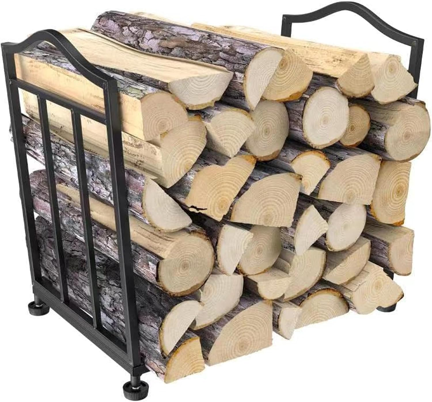 Cozioz Folding Firewood Rack - Indoor/Outdoor Metal Log Holder for Fireplace & Fire Pits (Space-Saving Design) image number 1