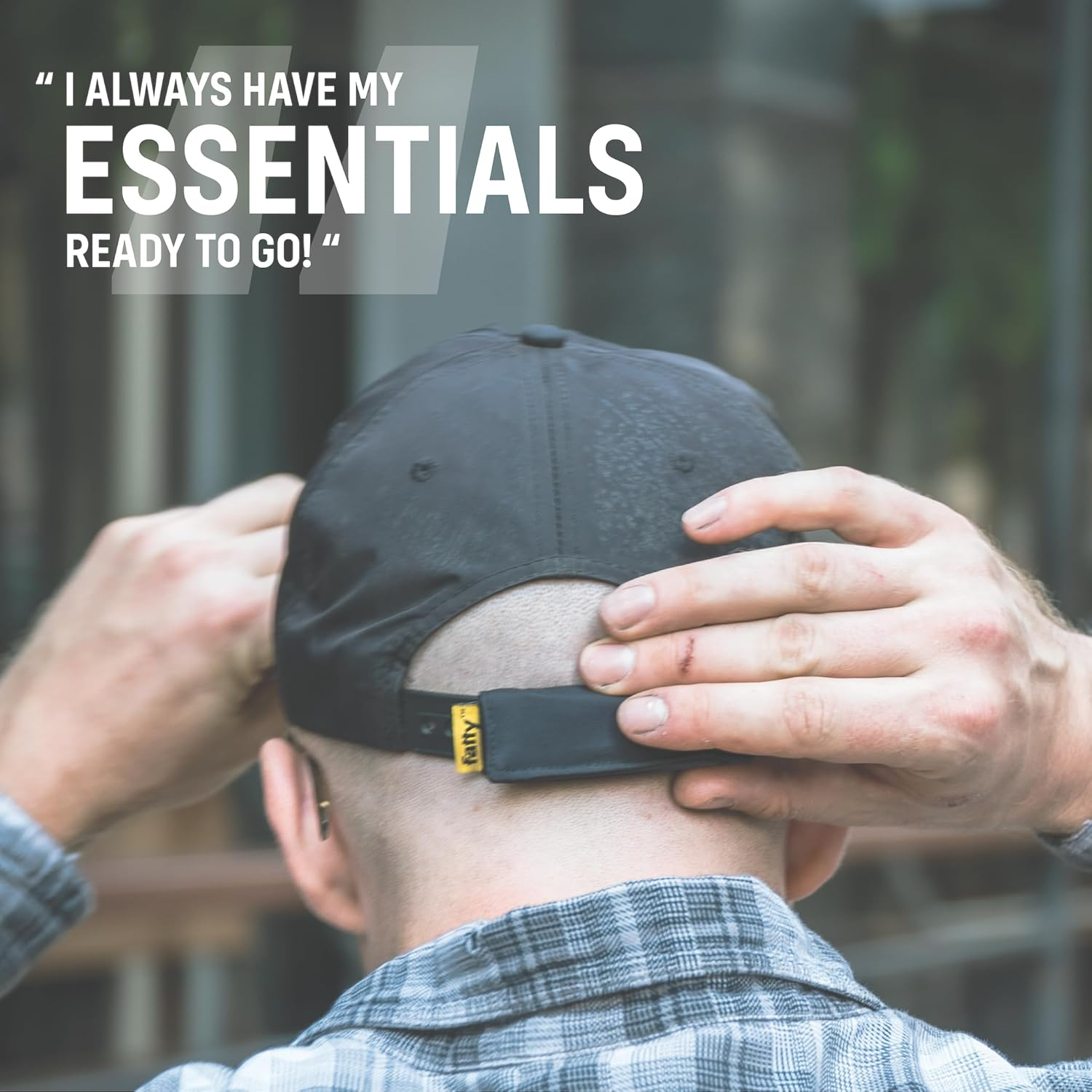 FATTYPACK a Fanny Pack for Your Hat - Attachable Storage Pocket for Hats - Store Cash, Medicine, Gum, Keys, Pencils, Pens, Golf Tees, Glasses, Etc. - Wallet, Money Bag, Pouch (Black/Black) - Black / Black image number 4