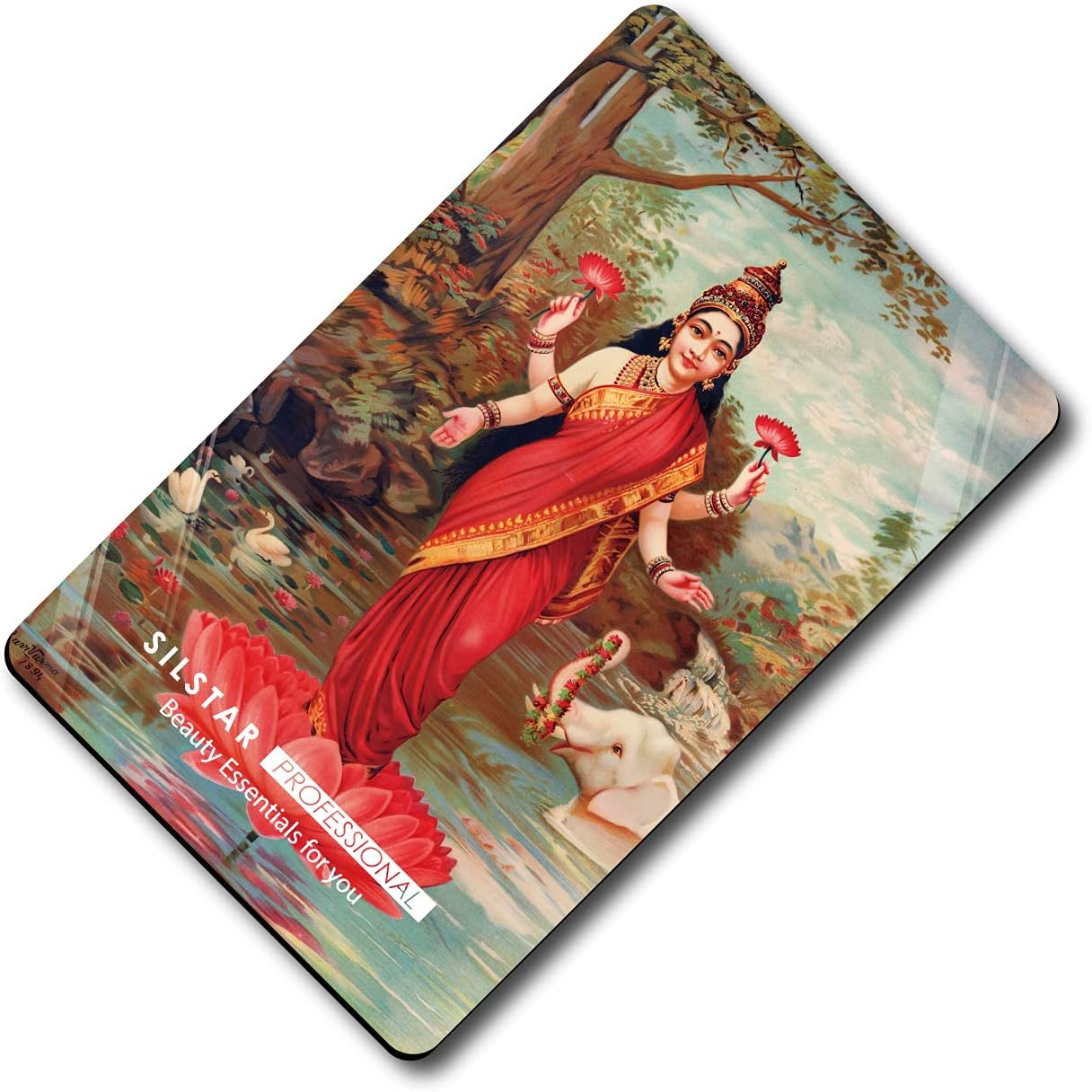 SILSTAR PROFESSIONAL Compact Card Mirror, Unbreakable Acrylic Makeup Mirror, Vanity Mirror Small for Wallet Case, Travel Purse, Handheld Compact Pocket Mirror_Raja Ravi Varma_Lakshmi 146 image number 2