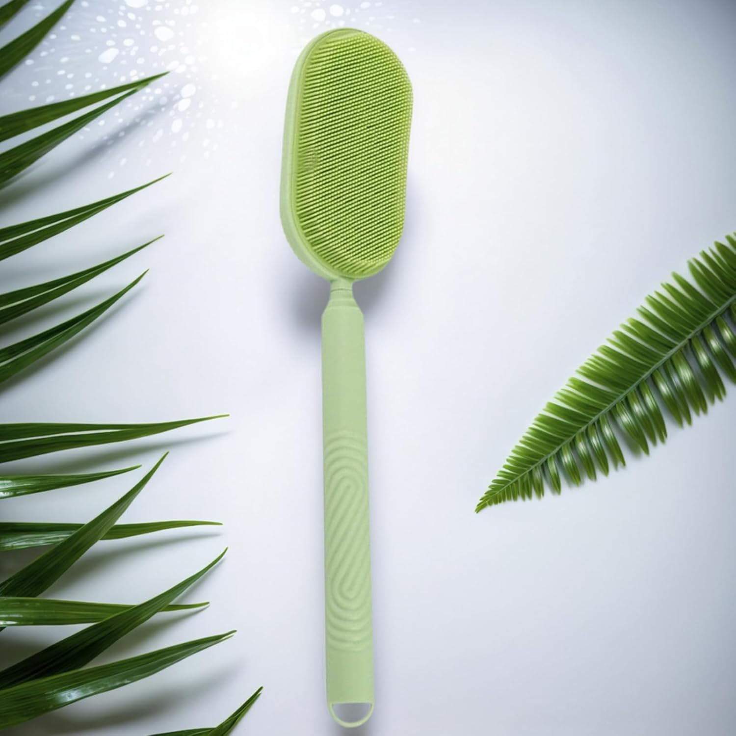 Shower Back Scrubber | Silicone Bath Cleaning Supplies - Body Bath Brush Massage Tools - for Cleaning Men Women Kids Bathing Showering Home Dorm Travel Hotel Apartment - Black image number 3