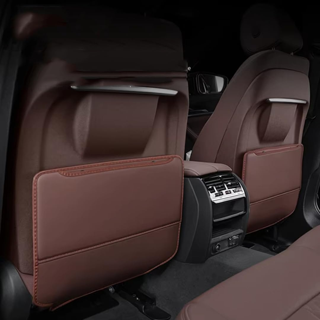 Car Kick Mats for Merc&Edes B&ENZ W204 C180 2011-2014 (Brown) Car Backrest Anti-Kick Pad Seats Back Storage Back Seats Protector Mats - Brown image number 2