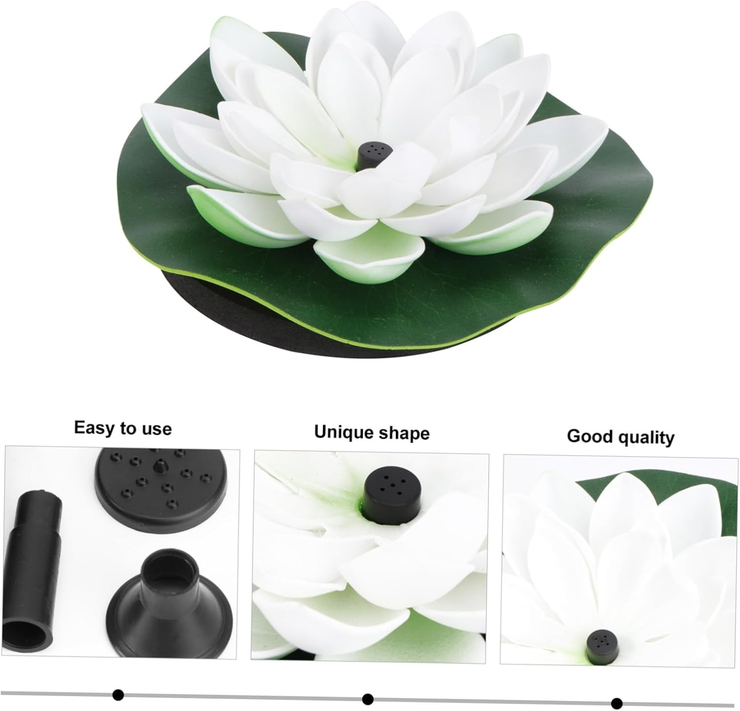 Sosoport Solar-Powered Lotus Fountain for Garden Outdoor Floating Decor with Nozzle Heads Energy-Saving Quiet Aquarium Fountain Pump Shape Design image number 6