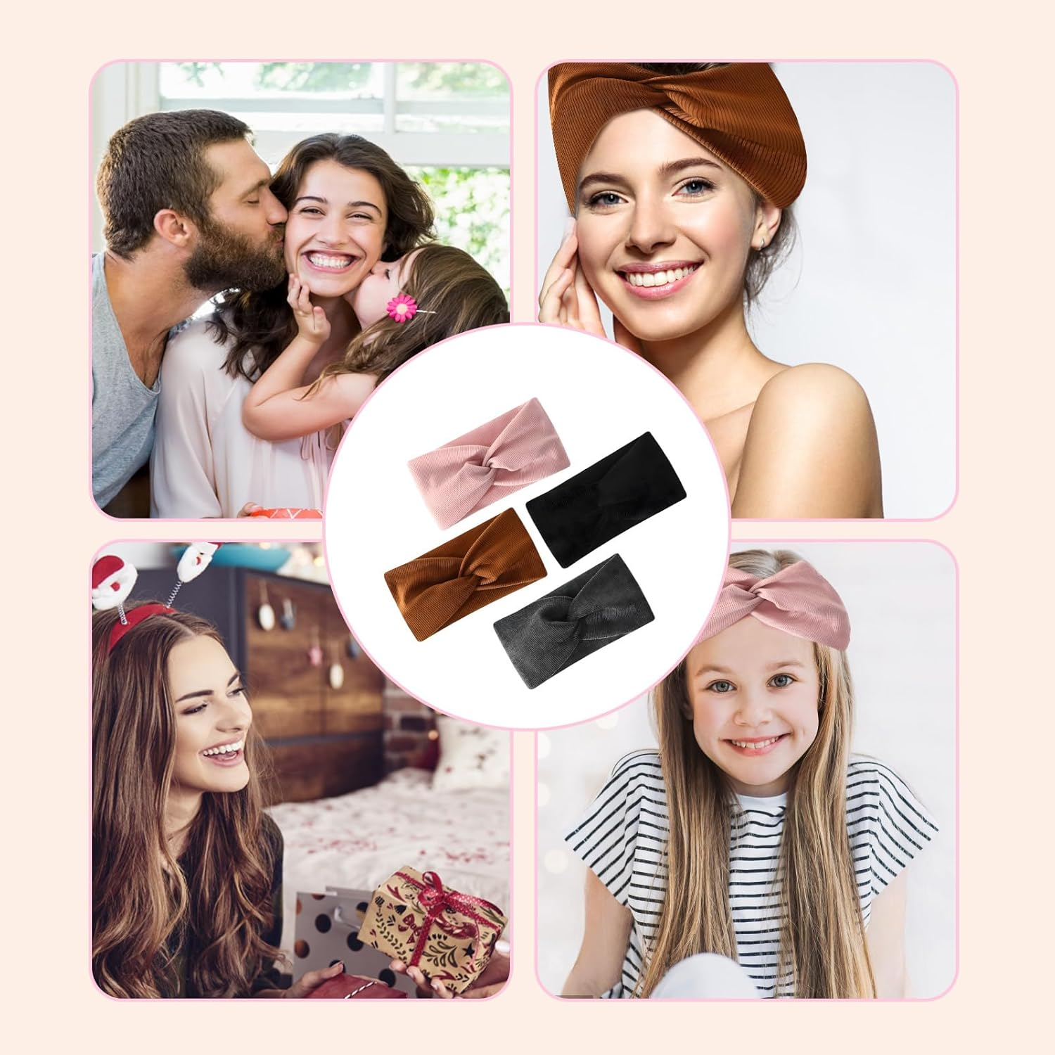 4 X Women'S Headband, Thin Headband for Women and Girls, Comfortable Headband for Sports and Everyday Life, Also for Festival Parties image number 3