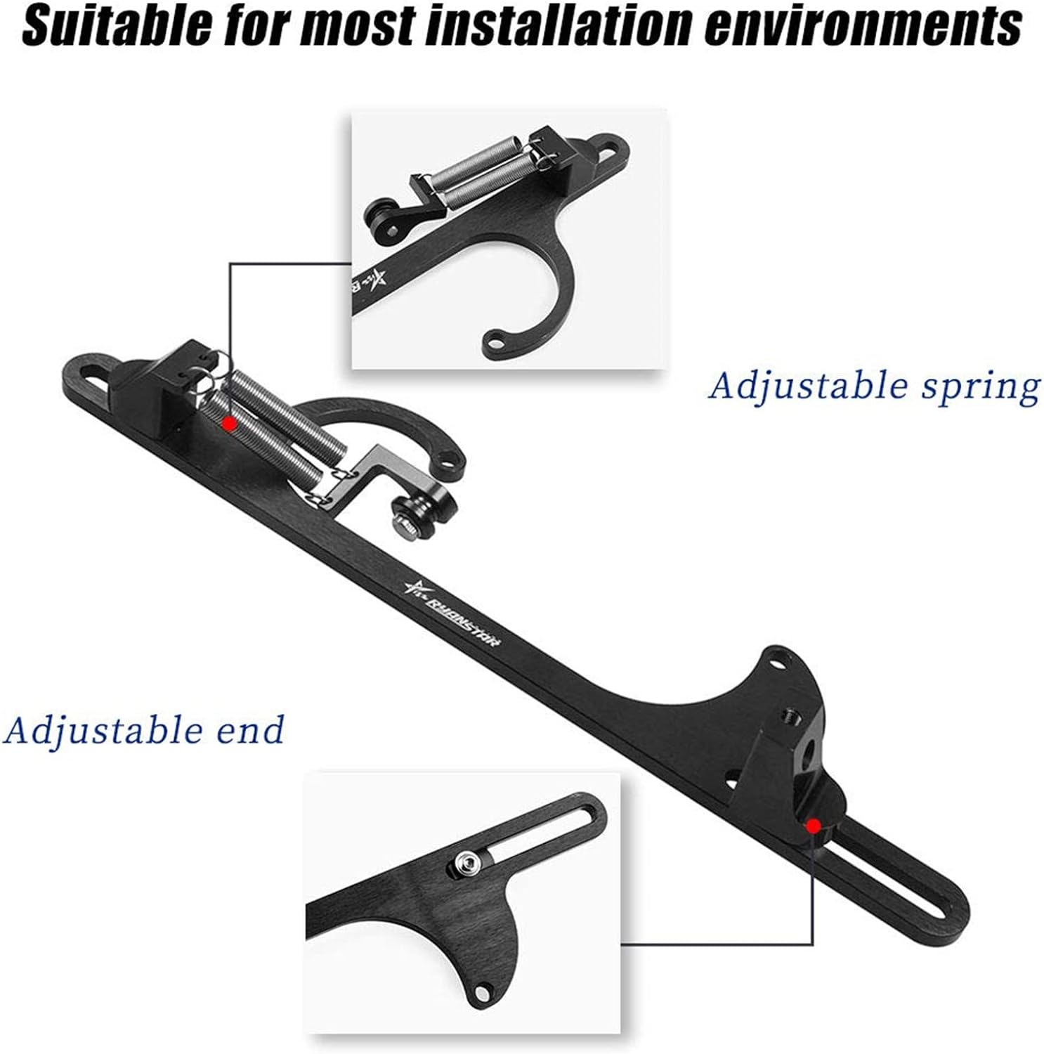 Ryanstar 4150 4160 Aluminum Series Black Red Billet Throttle Cable Carb Bracket China Black - Red image number 2