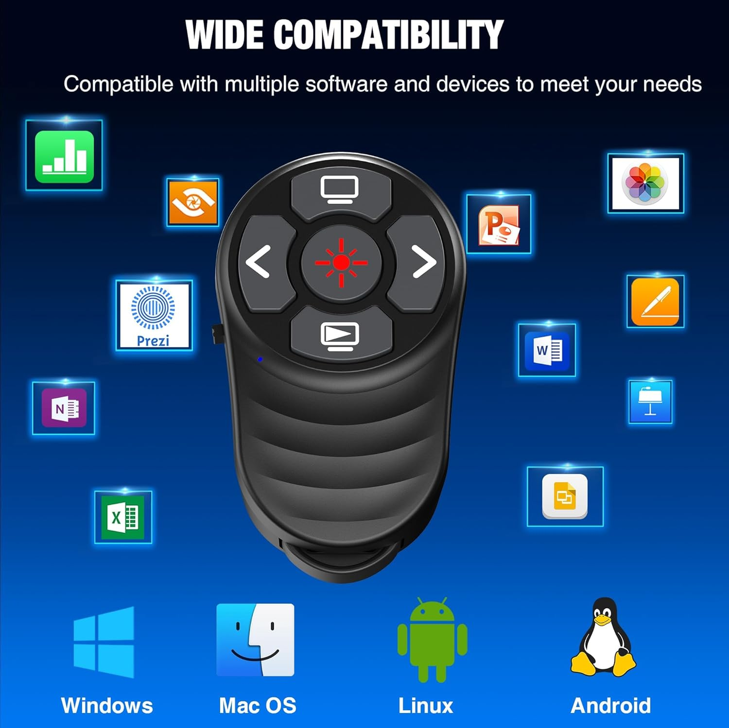 2 in 1 USB Type C Wireless Presentation Clicker Rechargeable, Finger Ring Powerpoint Clicker with Red Laser Pointer, Presenter Remote PPT Clicker for Powerpoint Presentations for Mac Computer Laptop image number 2