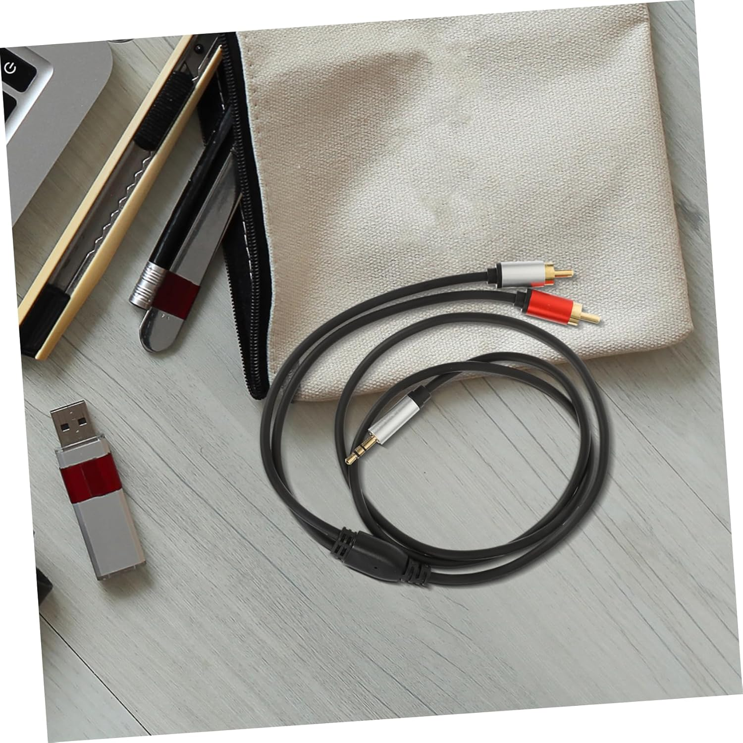 Angoily 2Pcs Audio Cable Adapter Cord for Phone Stereo Aux Cord Splitter Cable to Dual Connector for Home Theater System image number 1