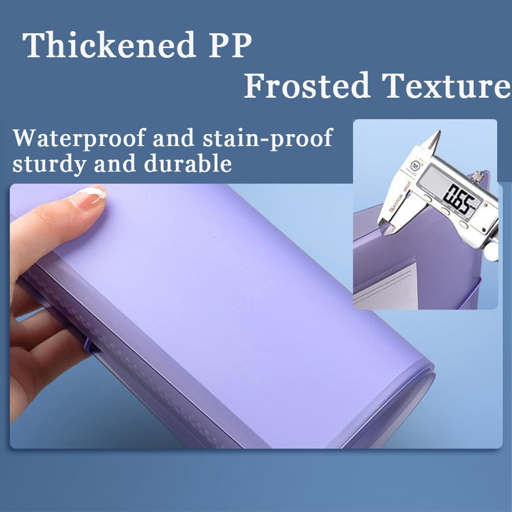 Ciuaz A4 Colored File Folders, with 60 Pockets Display Book, Large Capacity Clear Plastic Pocket Folders-Durable Presentation Book for School, Office, and Documents Organizer (White) image number 6