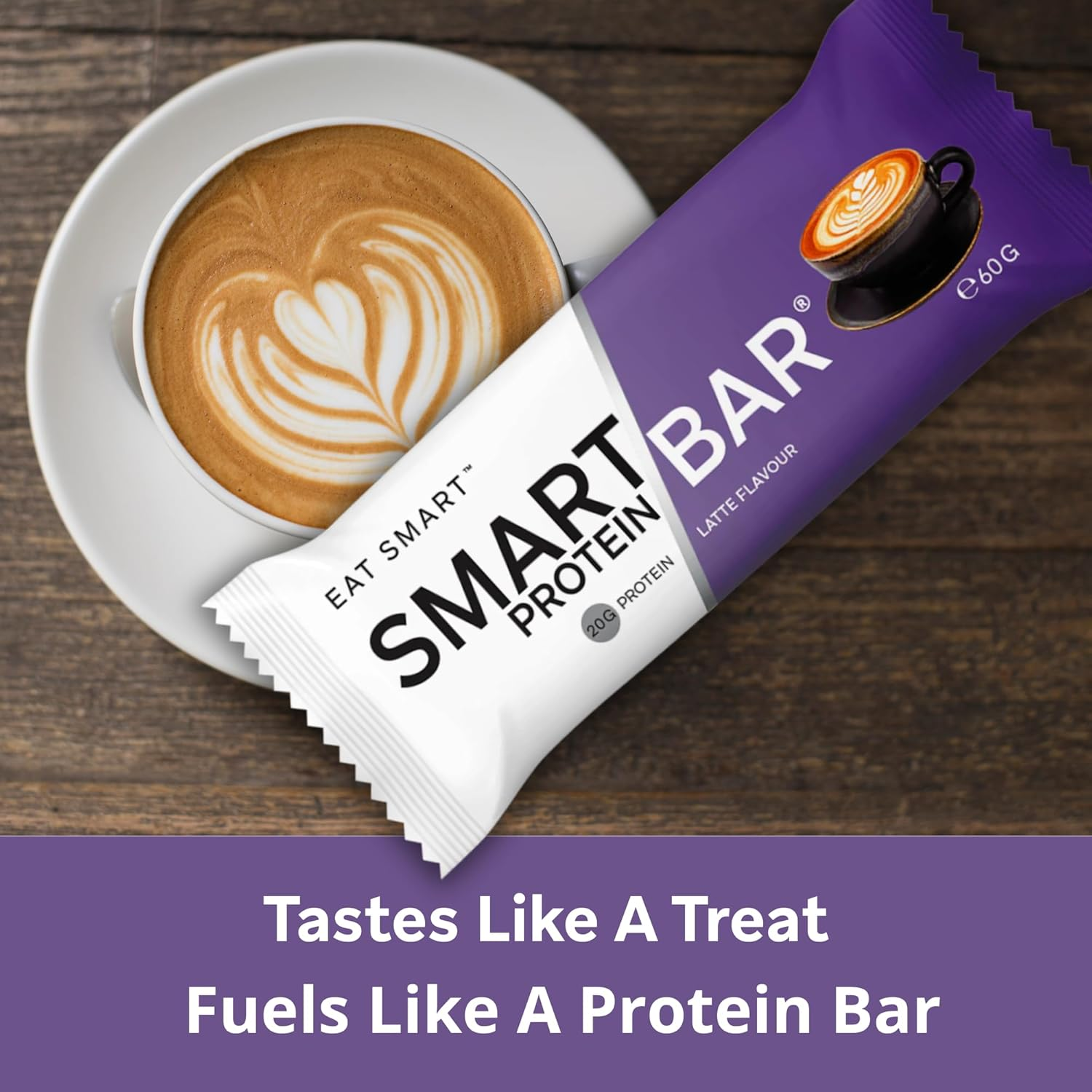 Smart Bars Protein Bar - Latte, 12 X 60 G | 20 G High Protein Snack, Keto Friendly, Nutritional, Low-Carb, Low Sugar image number 5