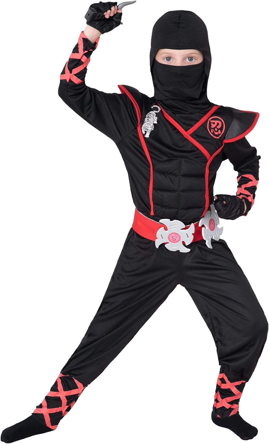 Spooktacular Creations Halloween Ninja Costume, Ninja Outfit Set for Kids, Halloween Costumes for Boys Dress up Party image number 1