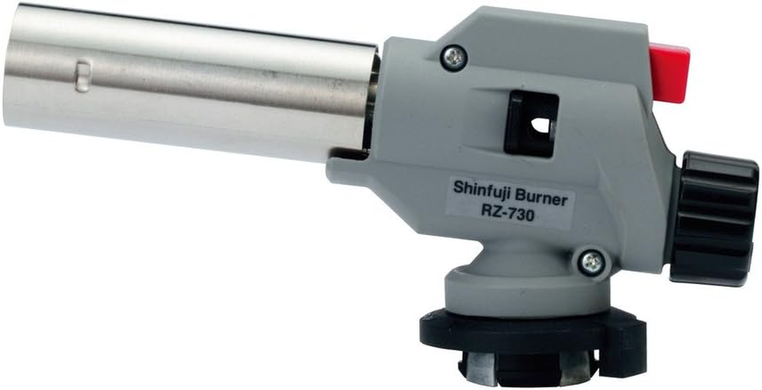 Shinfuji RZ-730S Burner, Power Torch, Gas Burner, Heat Adjustment, for Broiling Cooking, Welding, Fire Caliber: 0.9 Inches (22 Mm), Small, Gray image number 1