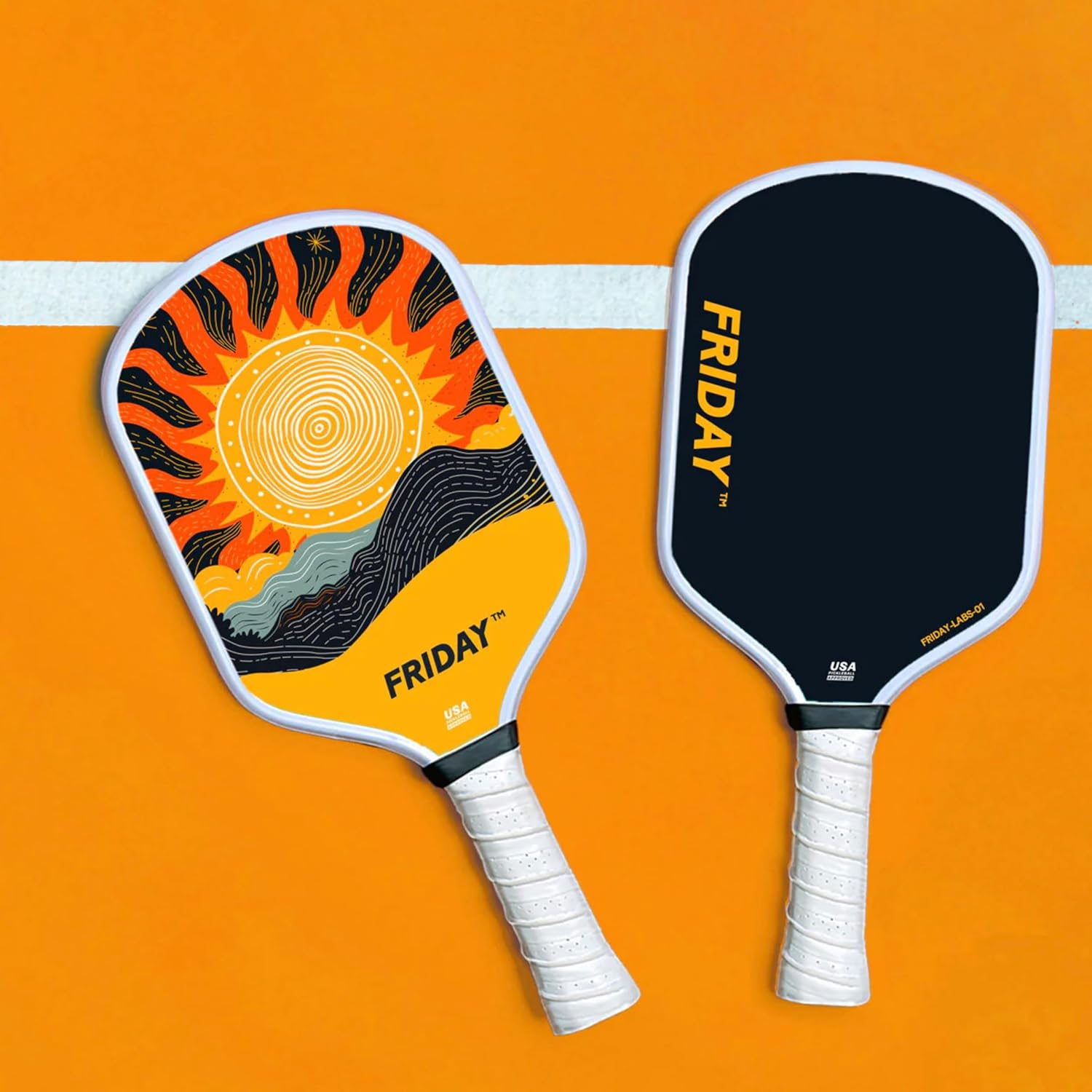 Friday Pickleball Paddle, USA Pickleball Approved, Durable Carbon Fiber, Thermoformed Unibody Design, Honeycomb Core, Gritty Surface for Spin - Autumn Leaves image number 1