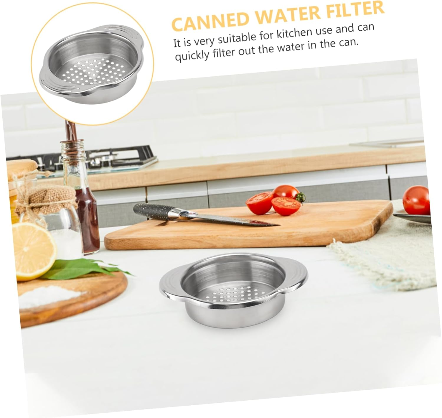 MAGICLULU Food Can Strainer 304 Stainless Steel Colander Easy to Clean for Canning Drain Basket for Vegetables image number 5