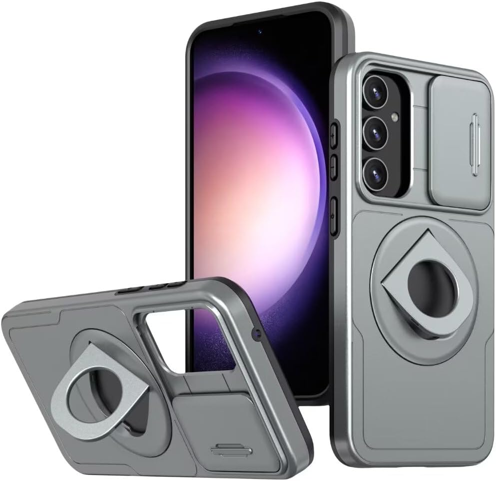 ATISIJIE Magnetic Case for Samsung Galaxy S23Plus, 360&deg; Metal Magnetic Ring Stand Shockproof Bumper Protective Case Scratch-Resistant Full Body Protection Mobile Phone Case for Samsung Galaxy S23Plus