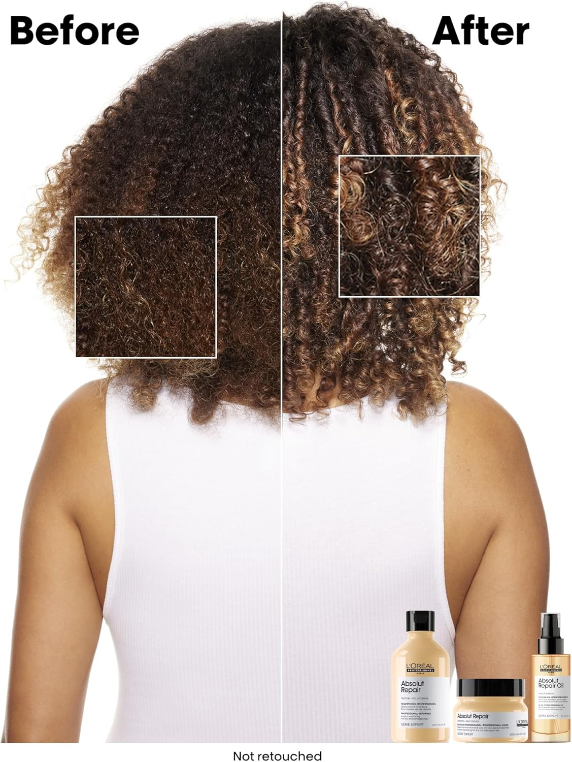 L'Oreal Professionnel Absolut Repair Hair Mask | Salon Grade Protein Hair Treatment | Repairs & Nourishes Dry, Damaged Hair | with Quinoa & Proteins | Adds Shine | Medium to Thick Hair Types | 250Ml