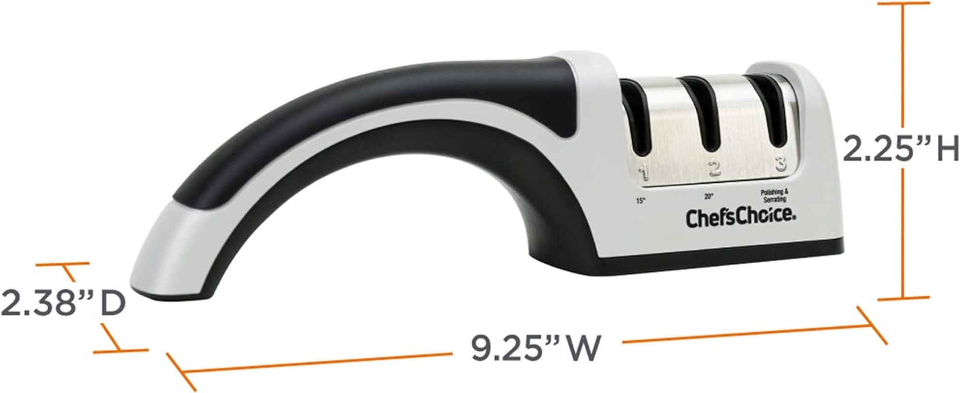 Chef'S Choice Prontopro Diamond Hone Knife Sharpener, Black/Gray, 9.2 X 2 X 2 image number 6