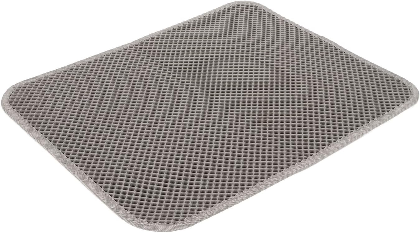 Cat Litter Mat, Double Layer, Prevents Slipping, Waterproof EVA Cat Litter Tray Mat, Honeycomb Litter Collection Mat, Easy to Clean, Urine Density Mat for Litter Control (Grey) image number 6