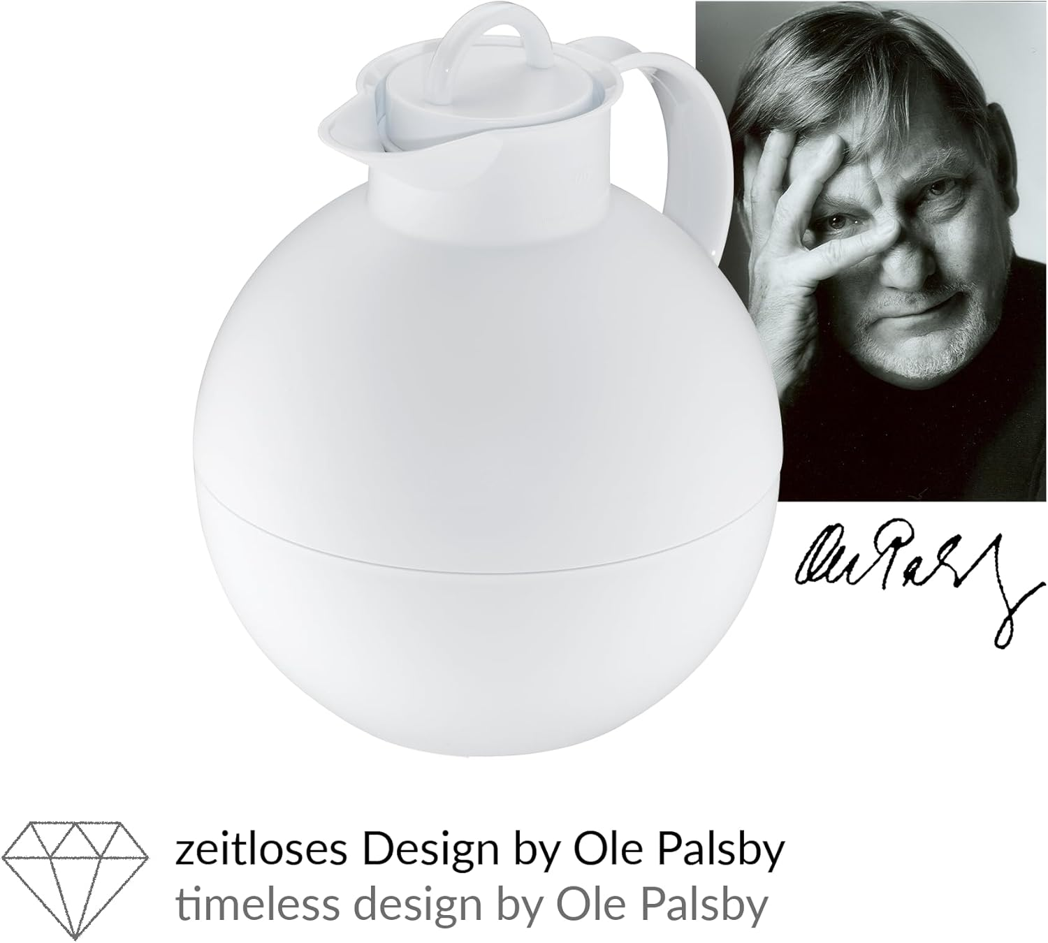 Alfi 'Kugel' (Sphere) Insulated Thermos Can 0.94 L White Plastic image number 7