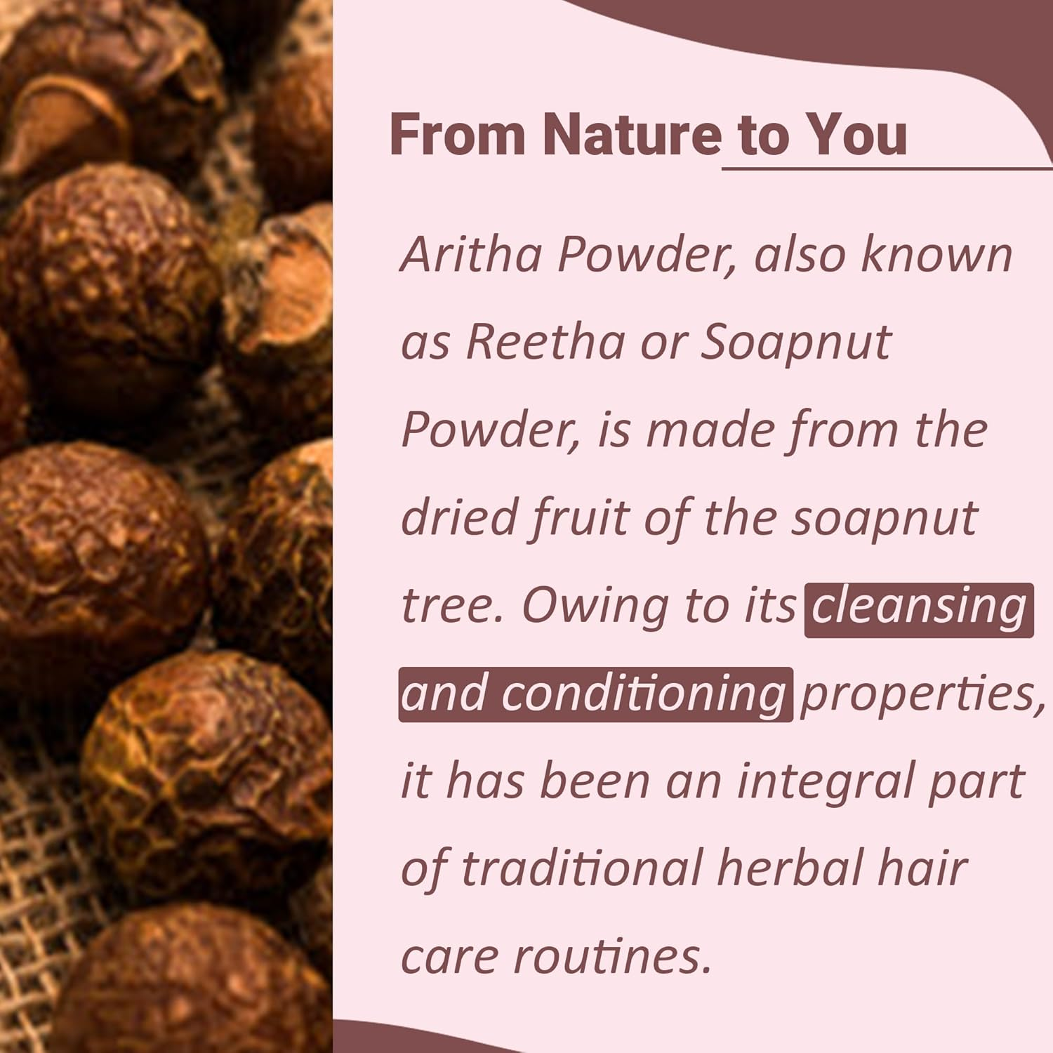 Aritha/Reetha Powder by Mi Nature| Soapnut Sapindus Mukorossi for Silky Hairs | for Herbal Hair Care| Natural No Added Preservatives and Additives|Hair Conditioning Adds Shine|100G (3.5 Oz) image number 5
