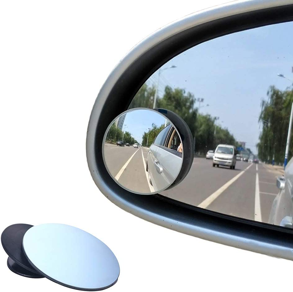 Blind Spot Mirrors, Beeway&reg; round Frameless 360&deg; Rotate Sway Adjustable HD Glass Convex Mirror Maximize Rearview Universal for Car SUV Trucks Traffic Safety - Pack 2 image number 1