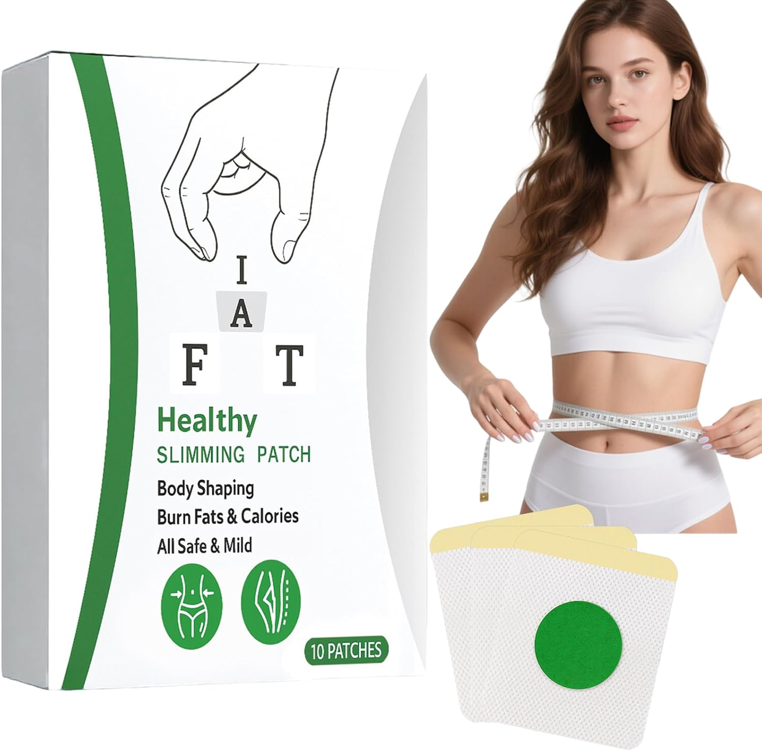 Body Shaping Patch with Ginger & Mugwort, Slimming Patch for Abdomen, Thighs & Arms, Weight Loss Patches for Women, Natural Ingredients Support Firming, Circulation & Skin Tone (6Box)