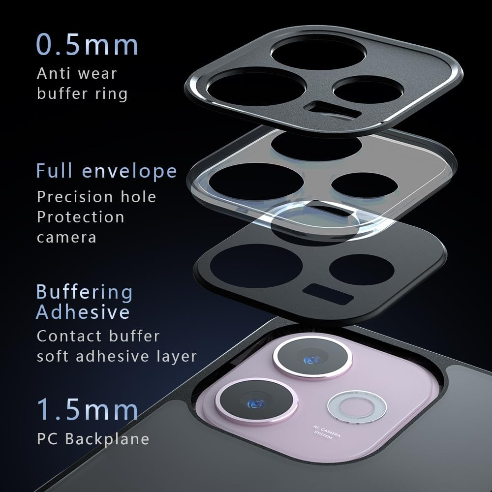 TQLGY Matte Case for Oppo A5 Pro 5G 6.67-Inch, Shockproof Military Grade Drop Protection, Frosted Translucent Skin-Touch Hard Back Slim Phone Cover, Black image number 3