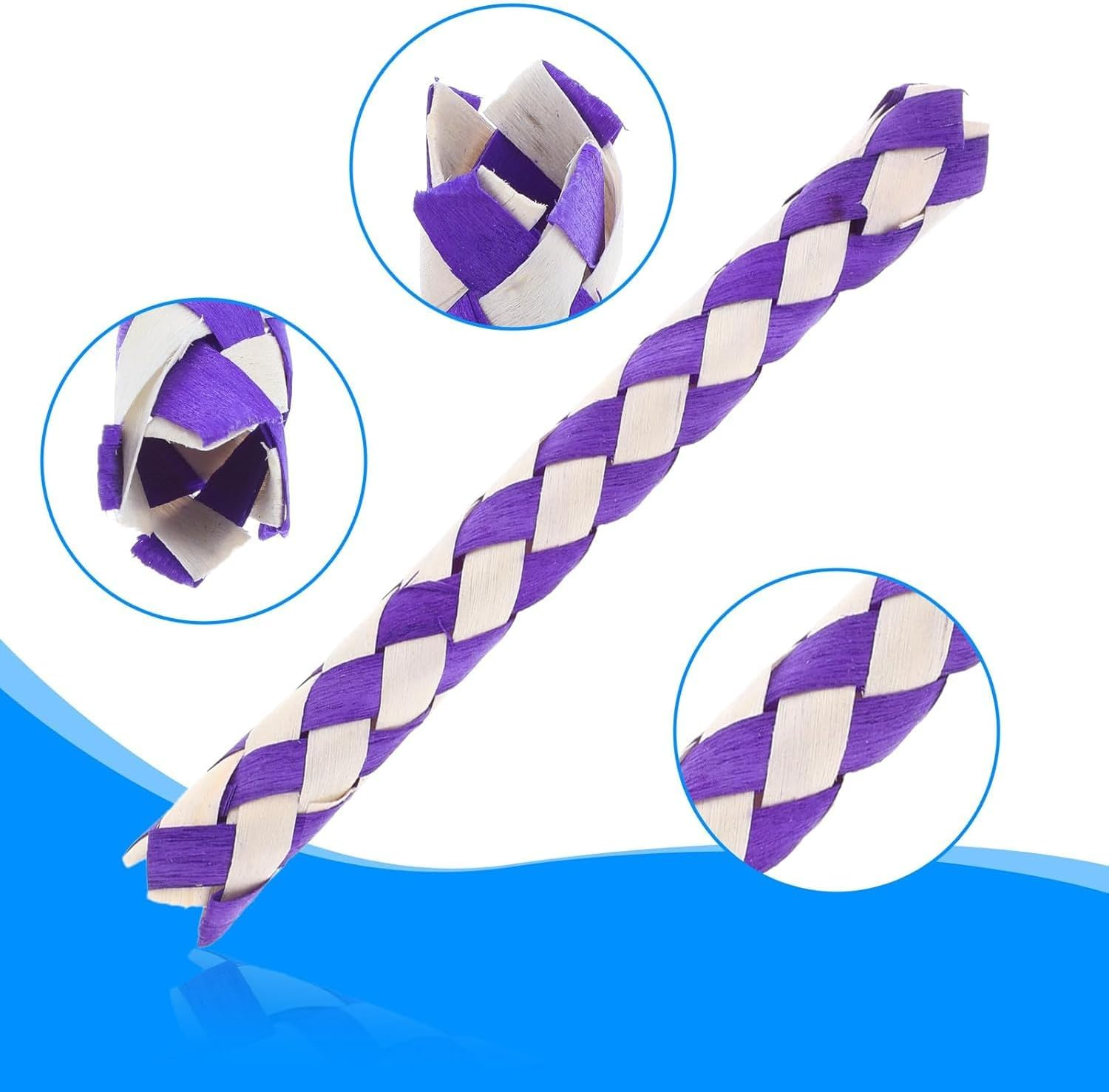 Birds Parrots Chew Toy Trap, 6Pcs Colorful Classic Finger Traps, Chinese Finger Trap Bamboo Finger Traps, Birds Foraging Chinese Classic Finger Trap image number 2