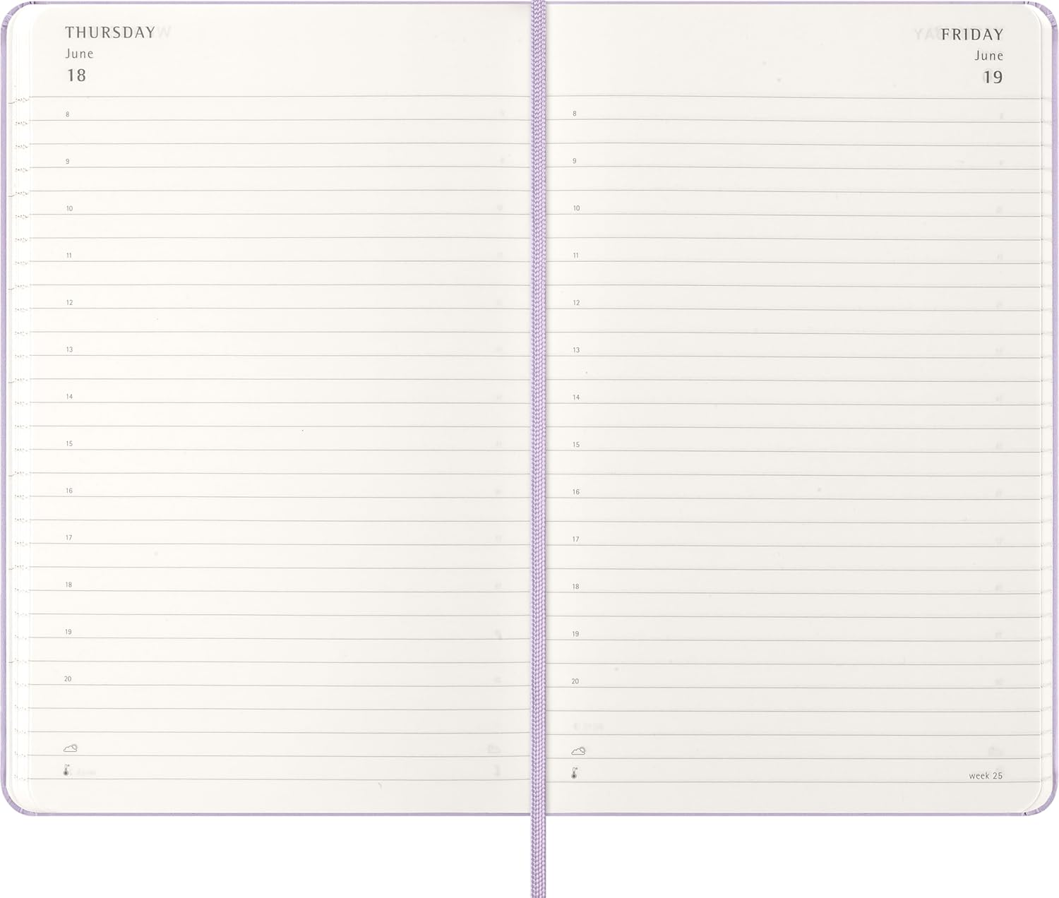 Moleskine - 2026-12 Month Daily Hard Cover Diary - Large - Lilac image number 1