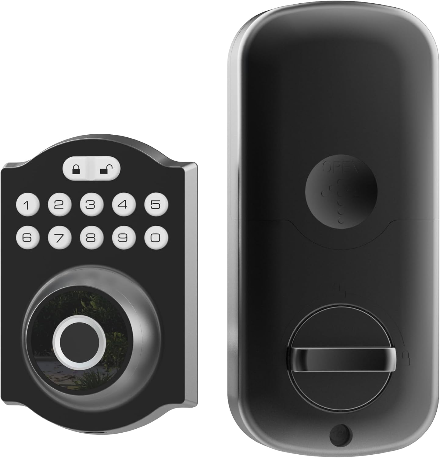 YOPOWER Smart Door Lock, Fingerprint Keyless Entry Door Lock with Handle, Biometric Electronic Door Lock with App for Home/Office/Bedroom/Apartment