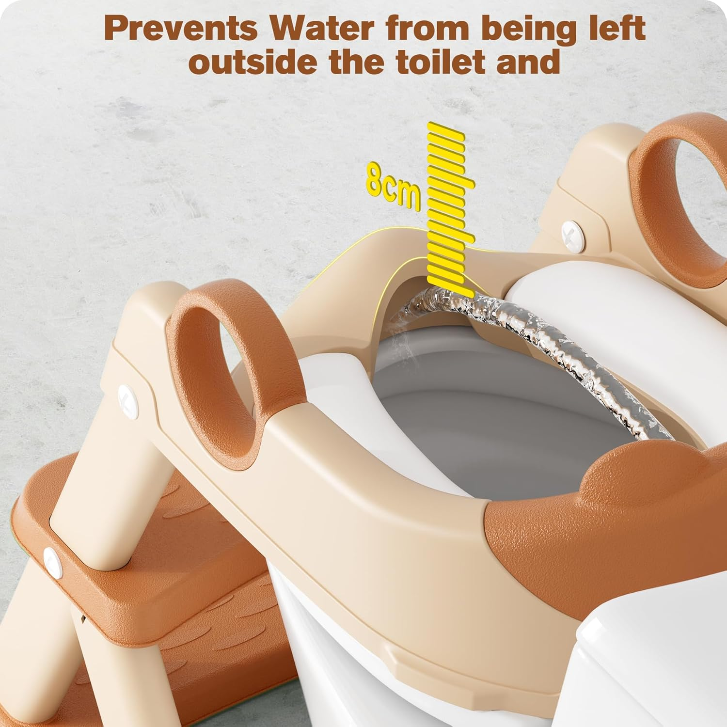 Potty Training Seat, Upgrade Toddler Toilet Seat for Kids Boys Girls, 2 in 1 Potty Training Toilet for Kids, Splash Guard Anti-Slip Pad Step Stool（Brown）, XTL-8868 image number 1