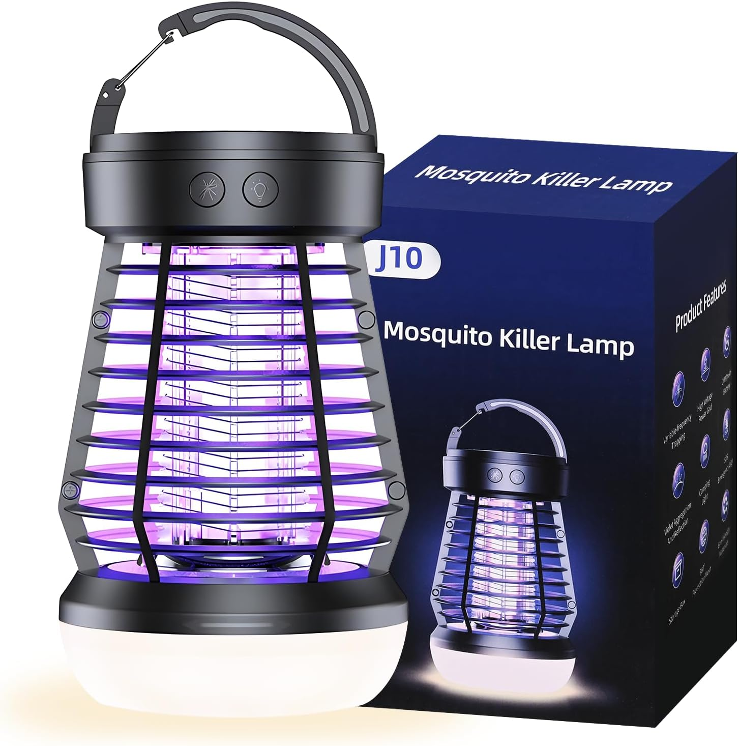 Zurligi Upgraded Bug Zapper, Mosquito Killer Lamp with 2000V UV Waterproof Electric Fly Zapper, Plug-In Hangable Fly Trap Light, Fruit Fly Killer for Camping, Bedroom, Kitchen, Office, Home Garden image number 6
