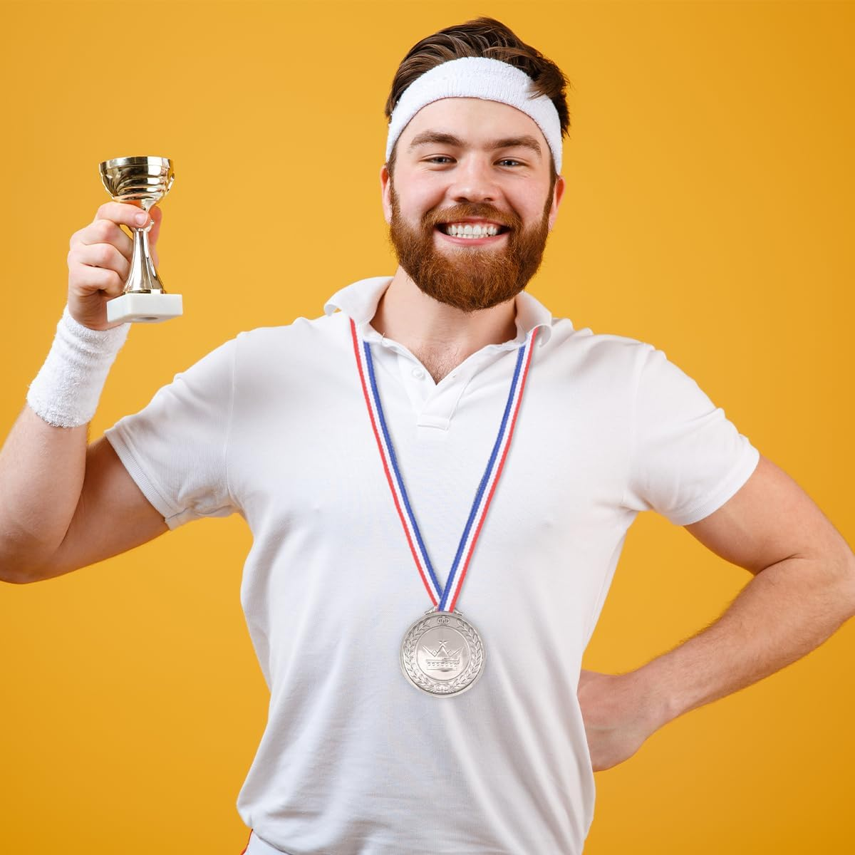 TEAONE Realistic Medals, 6 PCS Play Medals for Games, Competitions, Parties (6.55Cm/2.55In) image number 1