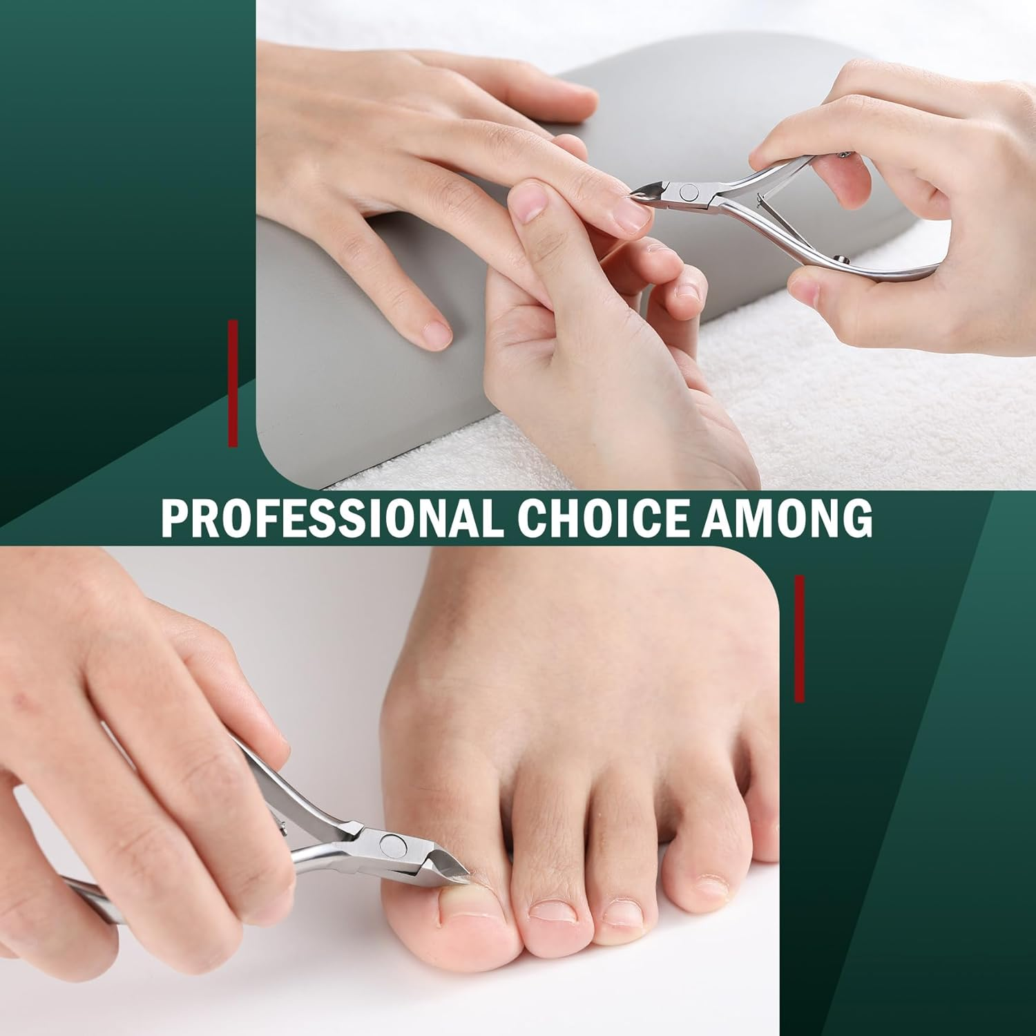 FVION Cuticle Nippers Stainless Steel Cuticle Nippers Extra Sharp with Precise Cut Cuticle Scissors Fine Cuticle Remover on Cuticle Fingers and Toes (4 Mm) - Bright Silver image number 6