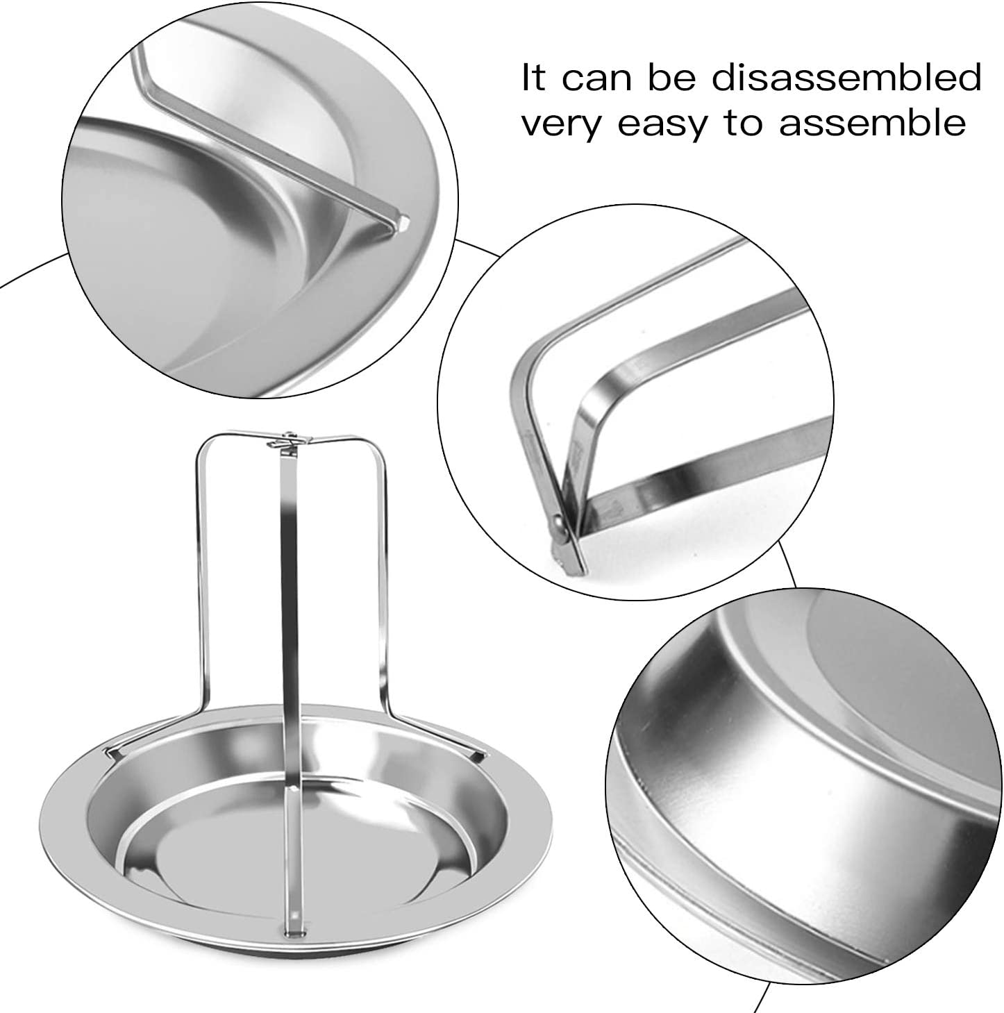 Chicken Roaster Rack,2 Pack Stainless Steel Beer Can Chicken Holder Vertical Roaster Rack Chicken Roasting Rack Roasting Pan for Grill Oven BBQ image number 6