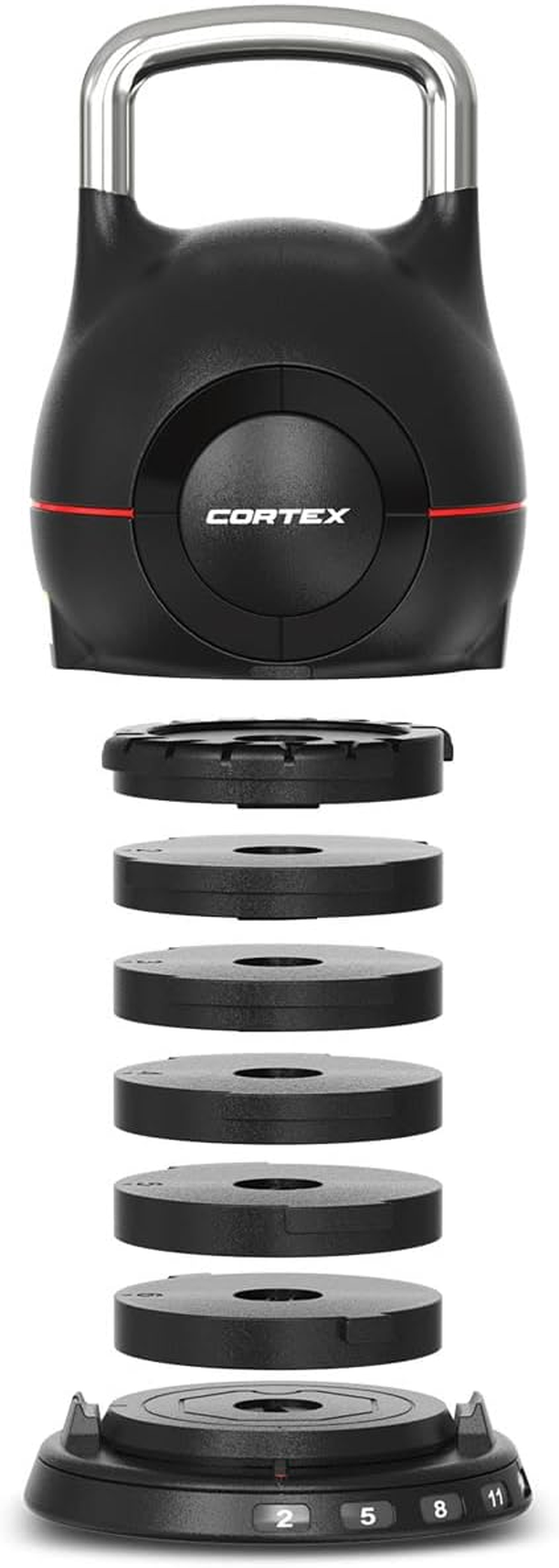 CORTEX 7-In-1 Revolock Quick Adjust 2Kg - 20Kg Kettlebell Revolutionary Fast Twist-Lock System for Easy Weight Adjustments Ergonomic Grip Handles Superior Locking Mechanism User Friendly Steel Weights image number 3