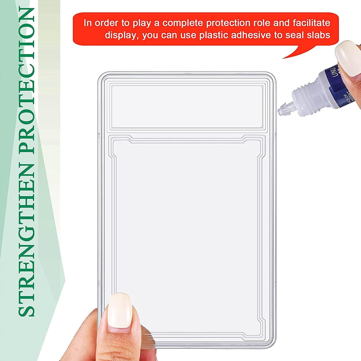 10 Pcs Trading Cards Protector Case Acrylic Clear Graded Card Holders with Label Position Hard Card Sleeves image number 5