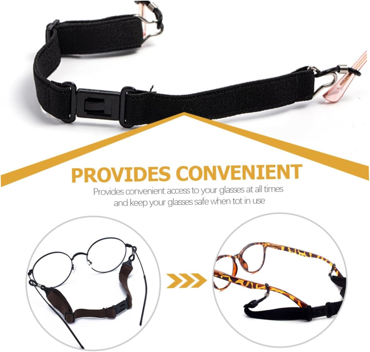 OATIPHO 3Pcs Glasses Rope Adjustable Eyewear Strap Anti-Slip Eyeglass Holder Accessories image number 5