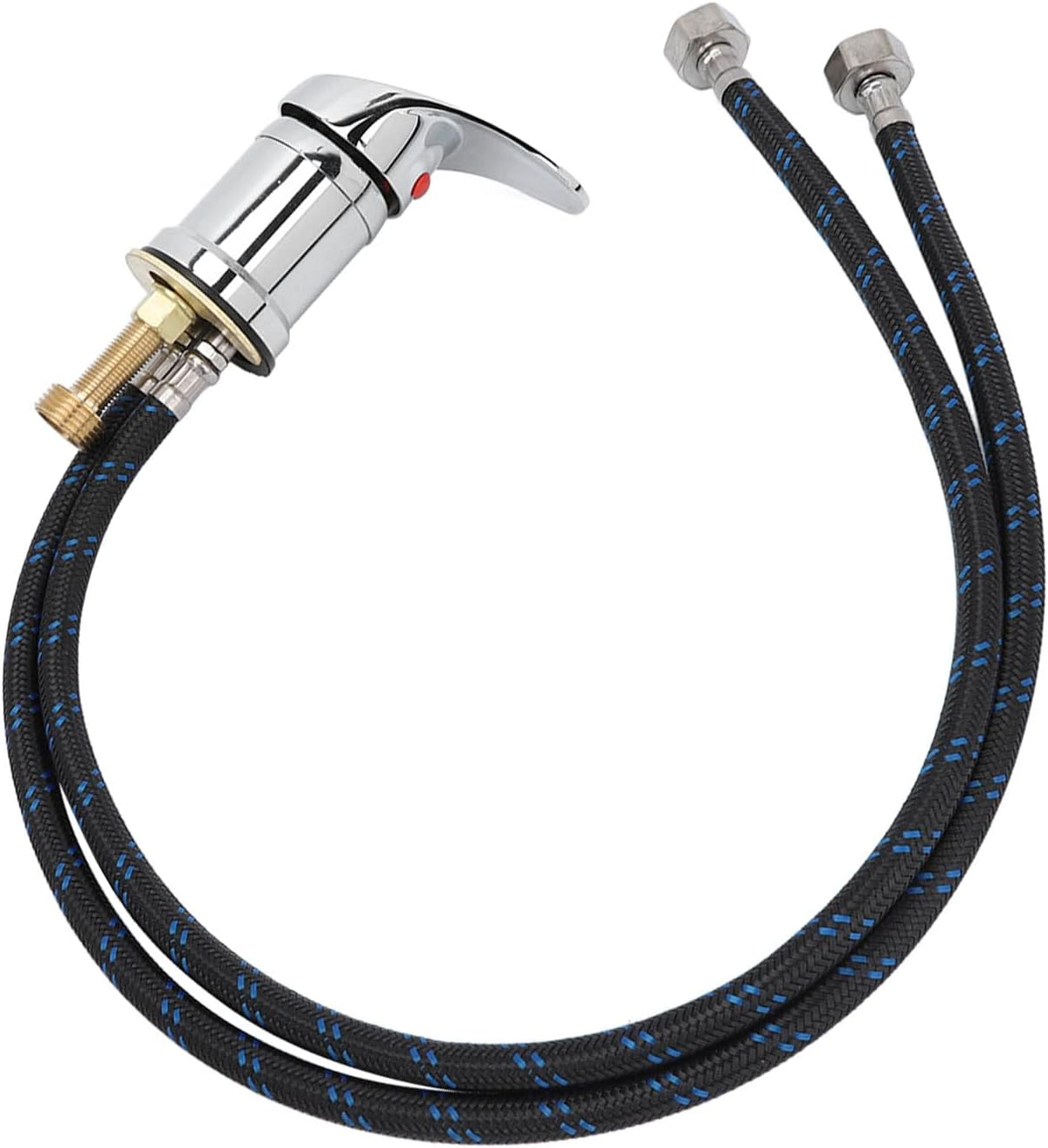 Fdit Shampoo Bowl Faucet, Chrome Plated Zinc Alloy Salon Sink Mixer Tap with 60Cm Flexible Hose & Ceramic Valve Core for Hairdressing Shampoo Bed Basin