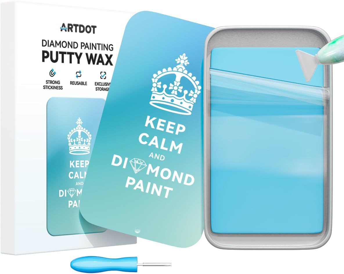 ARTDOT Enduring Stickiness Putty Wax for Diamond Art Kits for Adults,Strong Stickiness Clay Glue with Slide Storage Box for Diamond Painting Accessories and Tools image number 3