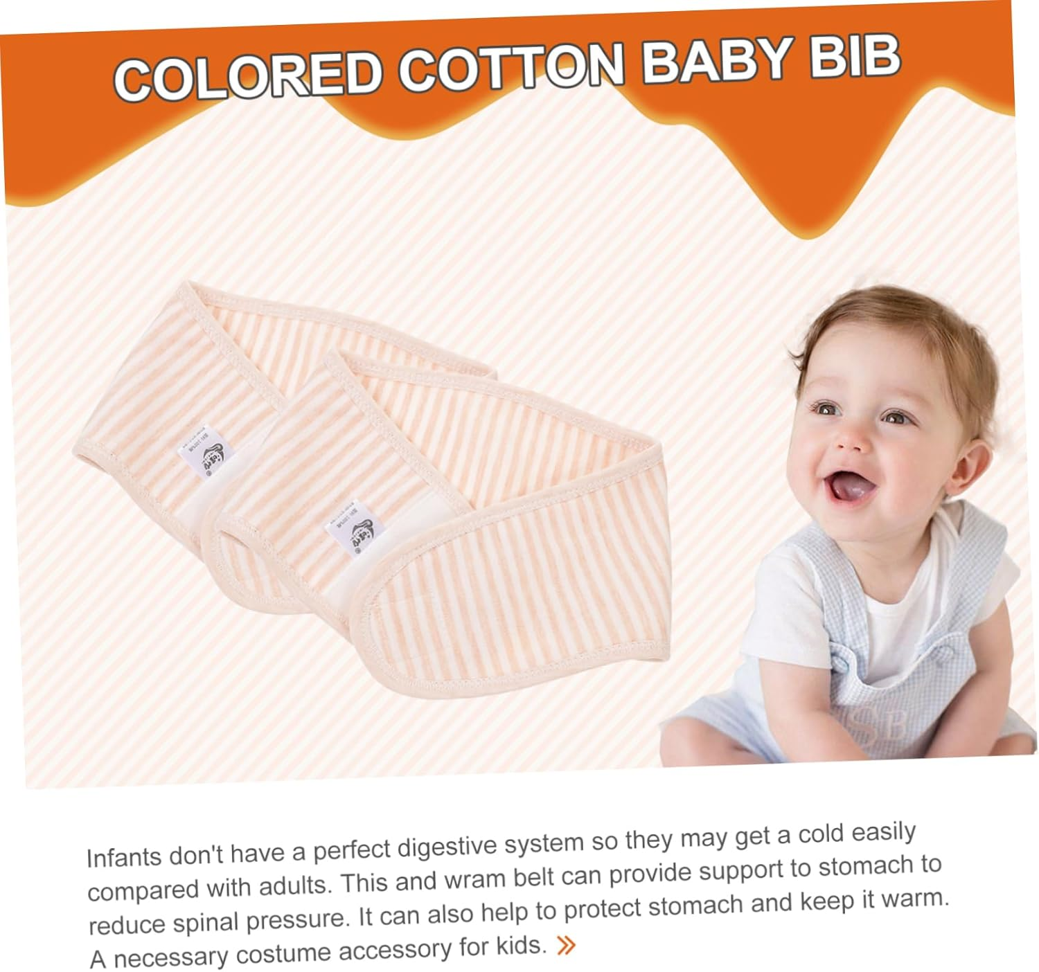 4Pcs Baby Belly Band Navel Belt for Newborns Beige Infant Umbilical Band Soft Breathable Wrap for Infant Care and Protection image number 1