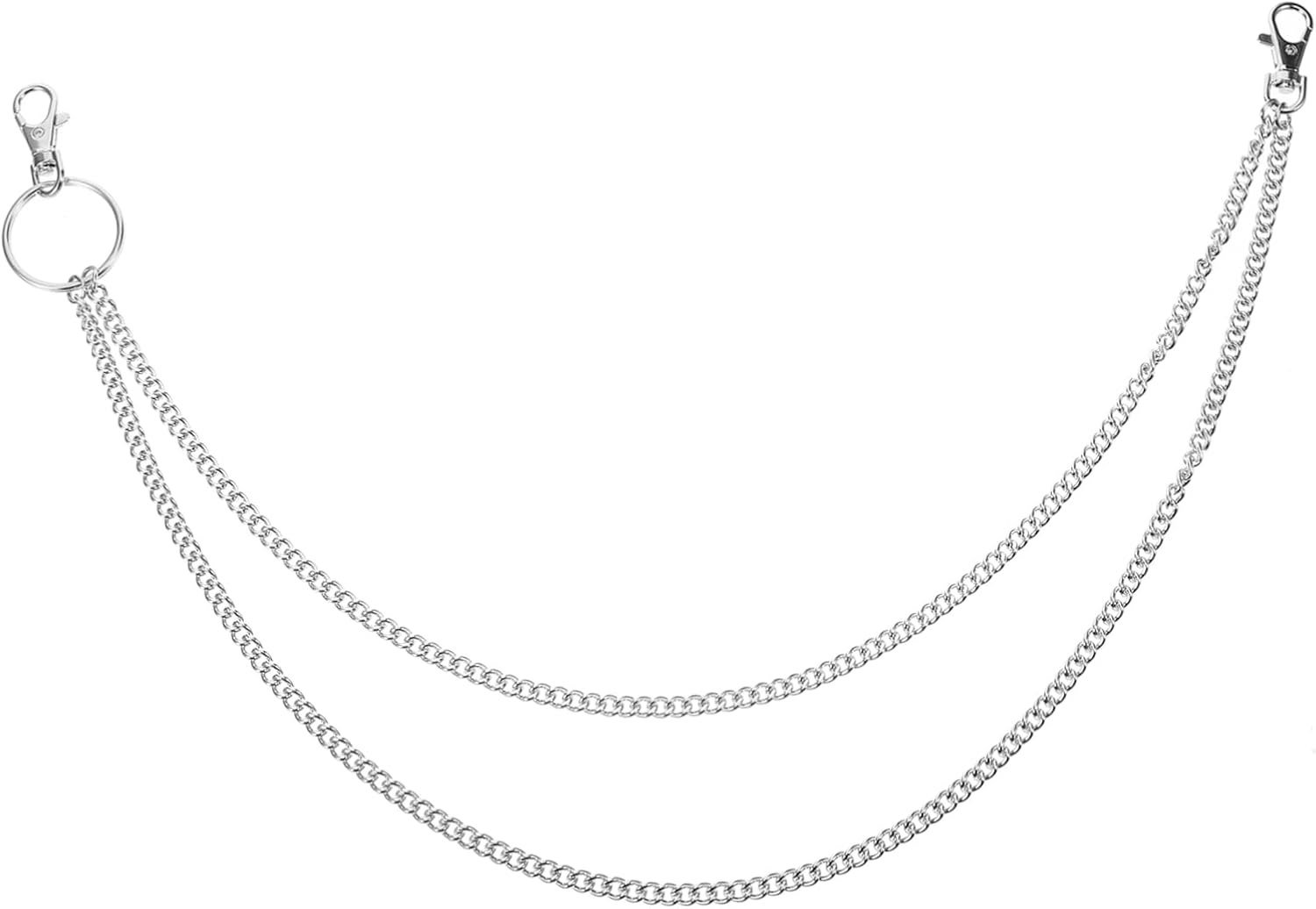 WOFASHPURET Men'S Punk Style Wallet Chain and Pants Chain Set Lobster Clasp Keyring for Pants Street Dance Hip Hop Accessories for Everyday Wear image number 1