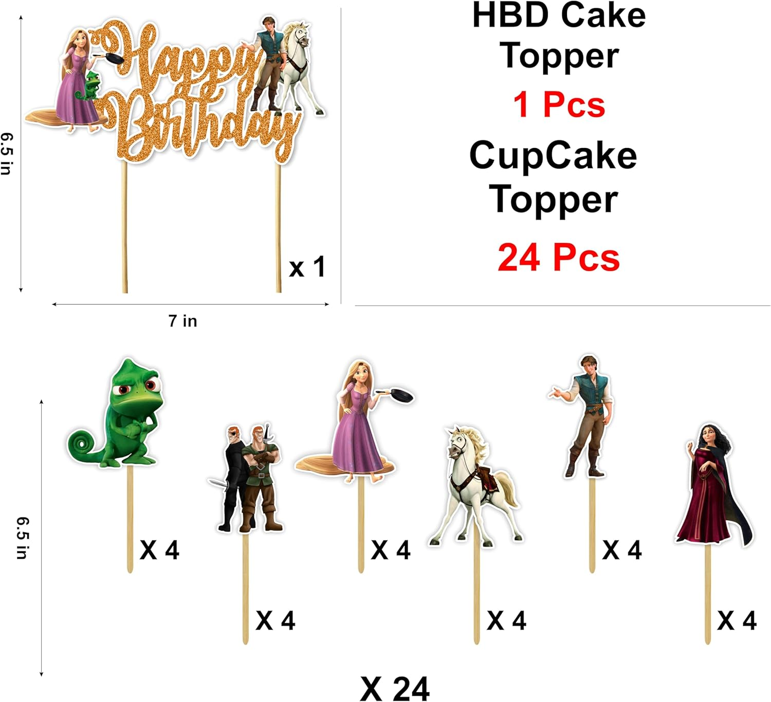Rapunzl Theme Birthday Party Supplies | Enchanted Princess Decorations for Kids Fairy Tale Parties & Magical Royal Celebrations image number 2