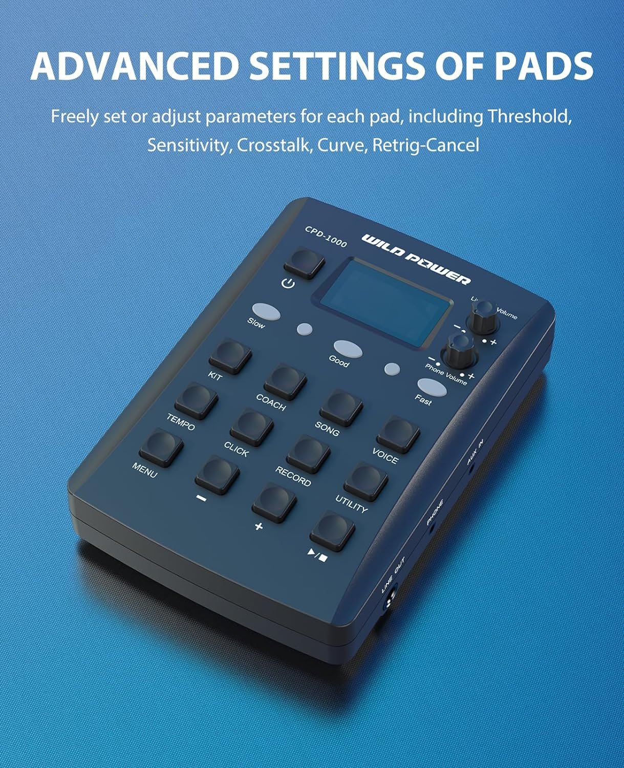 Electronic Drum Set, Portable Electric Drum Set for Beginner with Snare Quiet Mesh Drum Pads, 220 Sounds, 2 Switch Pedal, Tabletop Kids Drum Kit with Sticks, Travel Bag image number 3