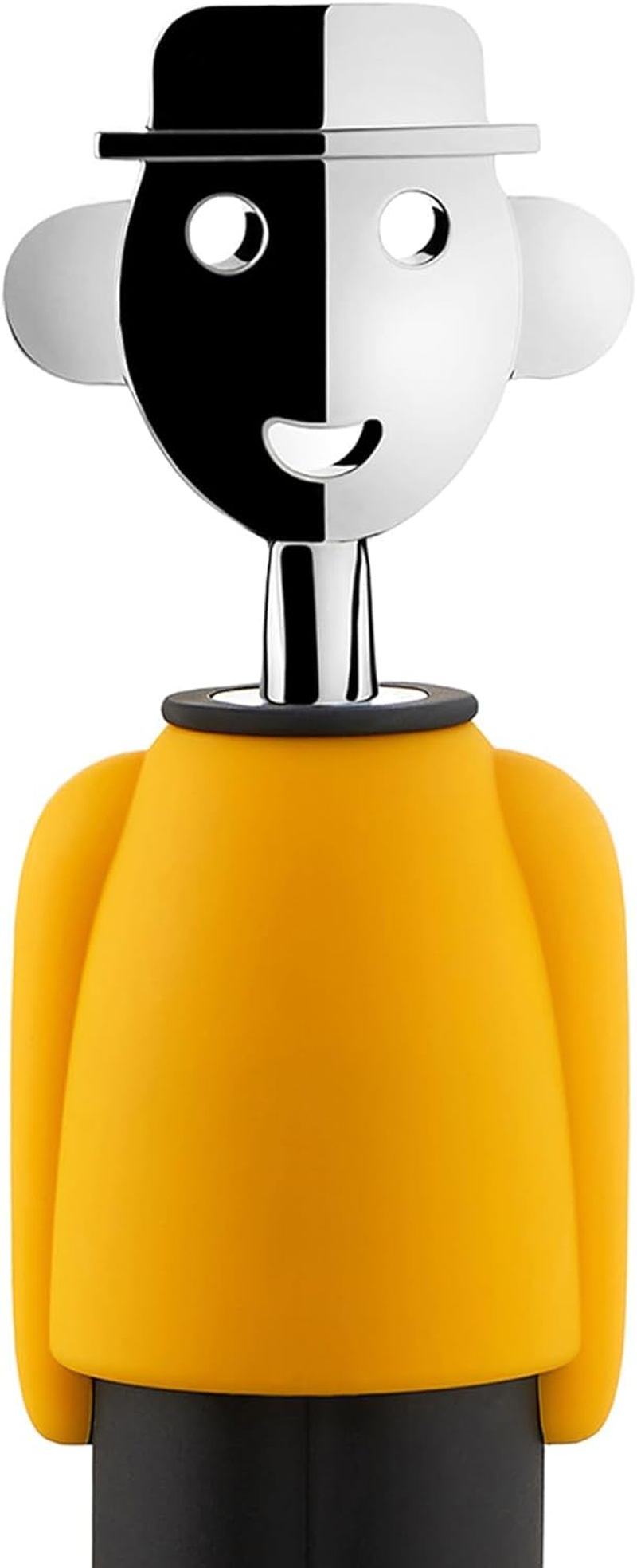 Alessi AM23 YB - Alessandro M. Corkscrew in Thermoplastic Resin, Yellow and Black and Chrome Plated Zamak. image number 5
