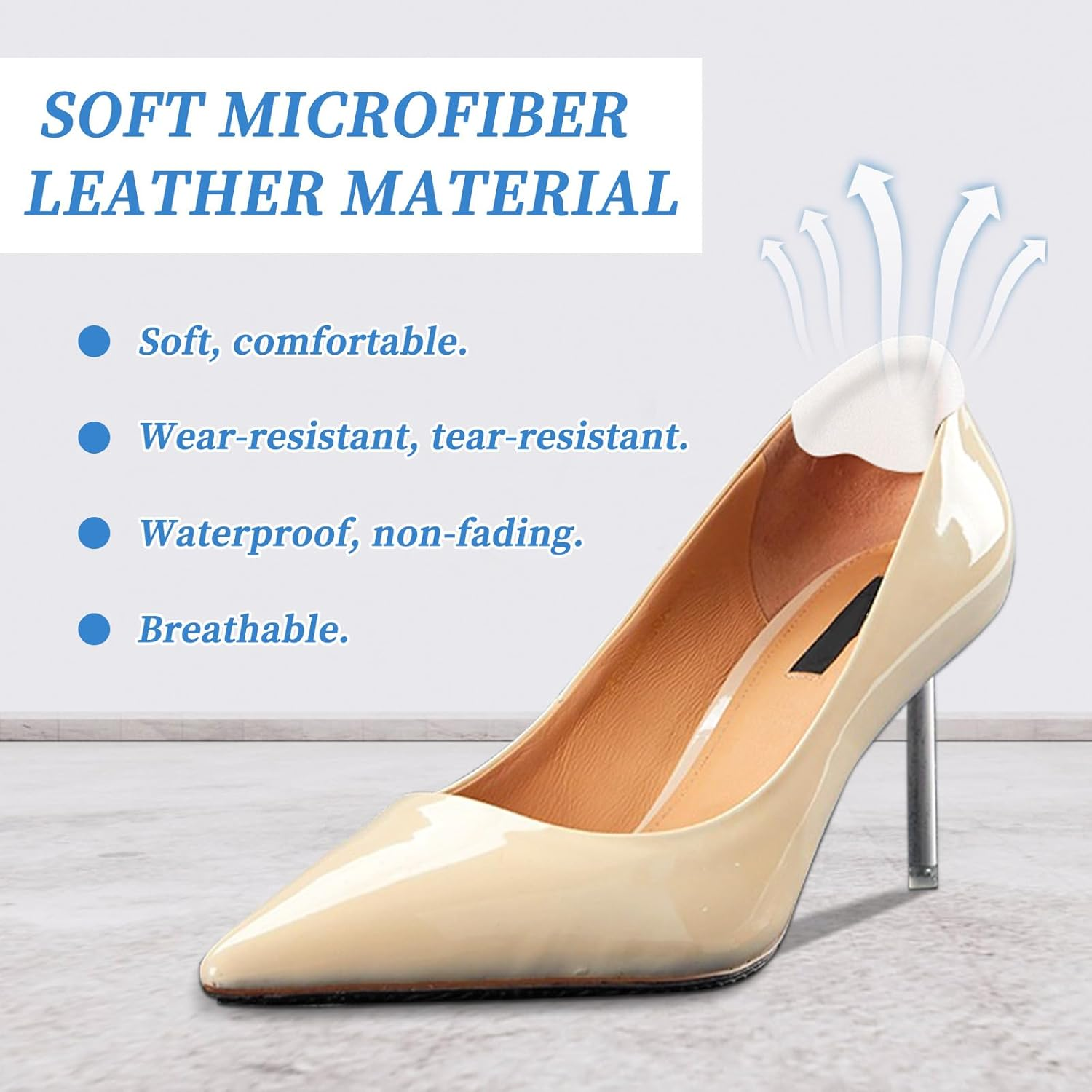 16 Pairs Shoe Heel Repair, Self-Adhesive Shoe Patches for Holes, Leather Shoe Repair Kit Heel Protectors for Sneakers Leather Shoes High Heels, 2 Sizes image number 3