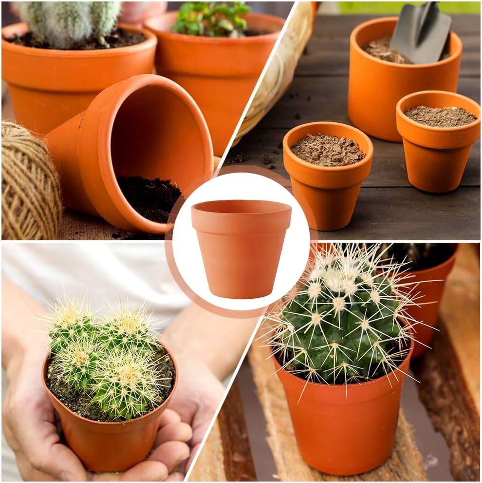 HIULLEN 24Pcs Terracotta Plant Pots, 4.8Cm Small Ceramic Plant Pots, Mini Flower Pots, Multi Purpose Mini Terracotta Pots for Plants, Flowers, Candle Making, and Painted Art