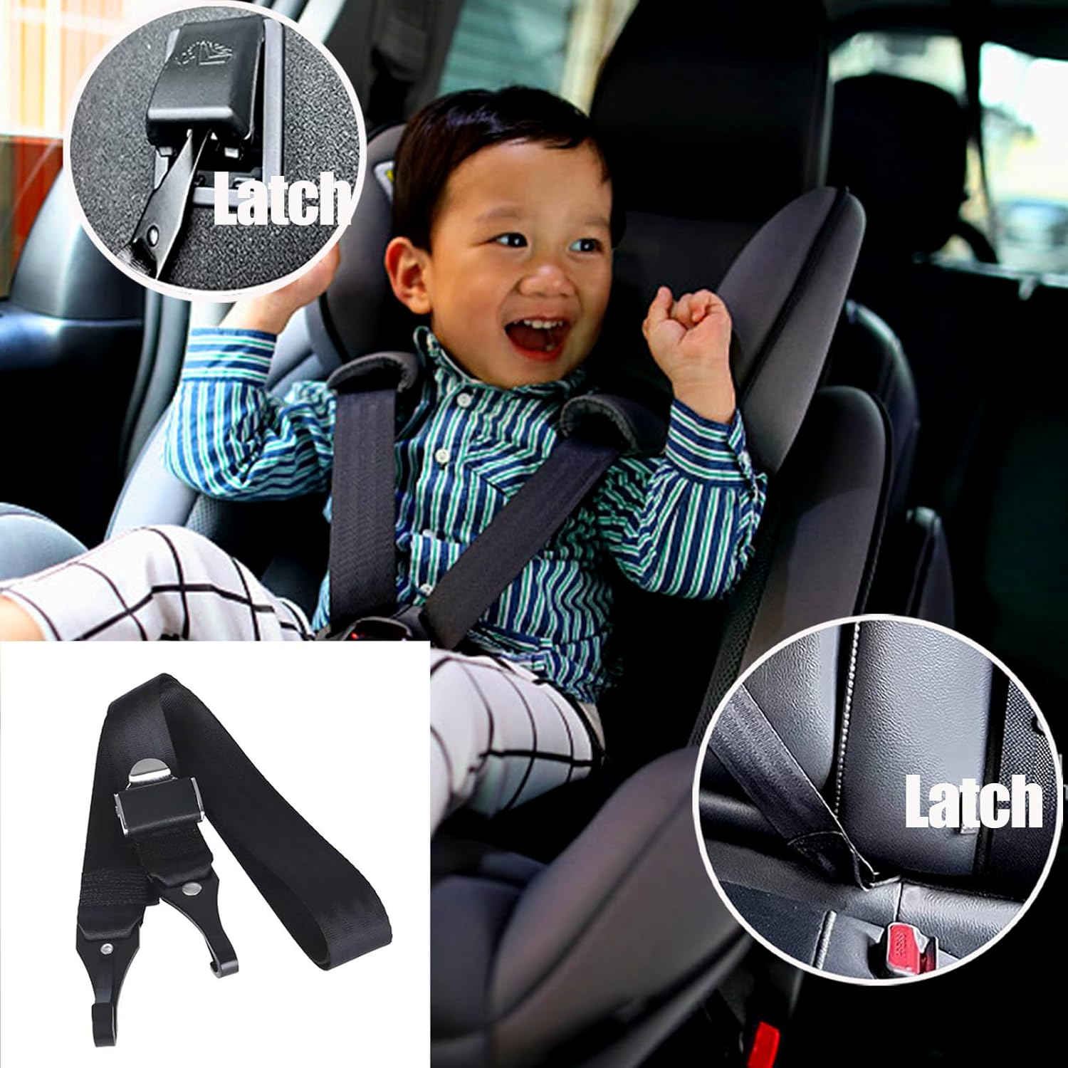 Universal Latch Interface Strap, Baby Car Seat Fixing Straps Latch Connector image number 4