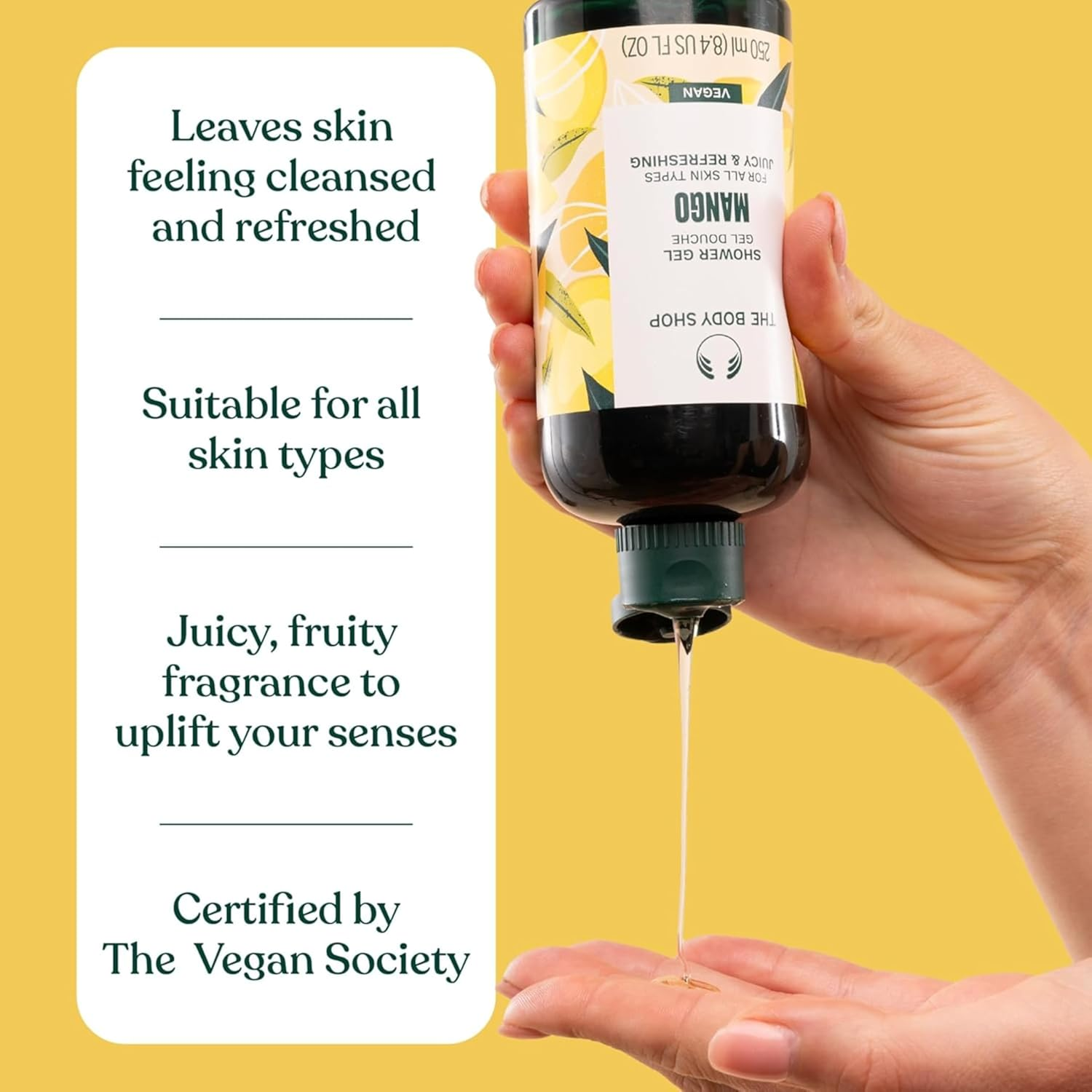 The Body Shop Mango Shower Gel | 250Ml | Hydrating Body Wash for Women and Men | Suitable for All Skin Types | 92% Ingredients of Natural Origin | Cruelty Free & Vegan | Dermatologically Tested image number 2