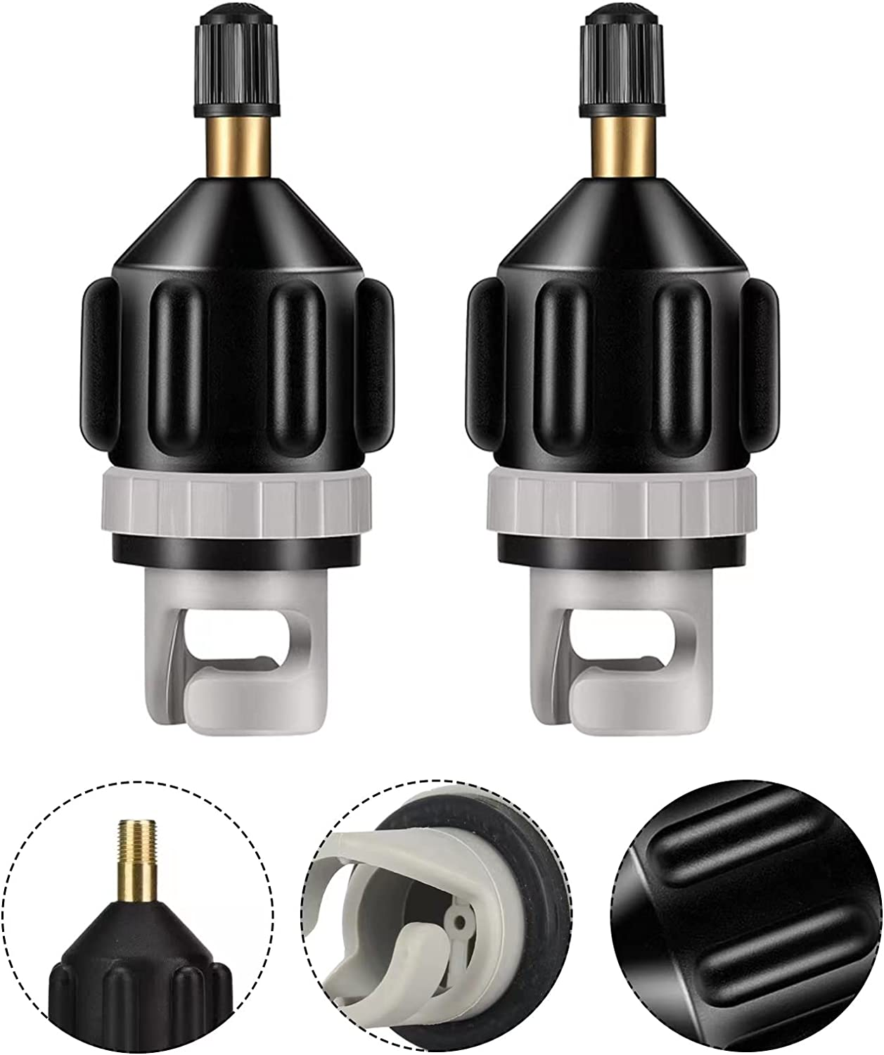 Inflatable Boat SUP Pump Adaptor Vashly Air Pump Converter Standard Schrader Conventional Pump Adaptor Air Valve Adapter Pumping Head Connector for Inflatable Rowing Boat,Stand up Paddle Board,Kayak